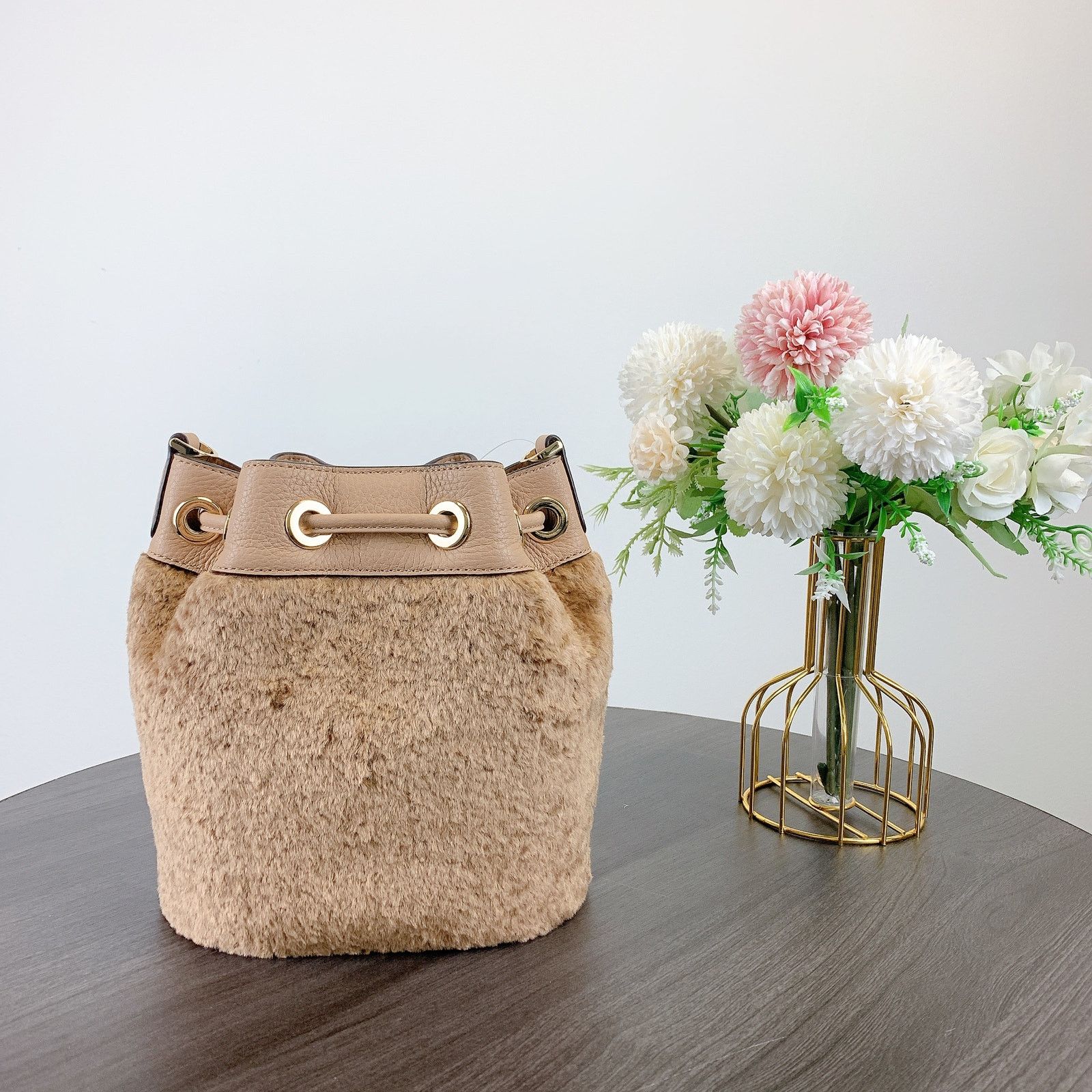 Kate Spade kate spade KI892 Rosie Faux Fur Small Bucket Bag IN Light Size ONE SIZE - 4 Thumbnail
