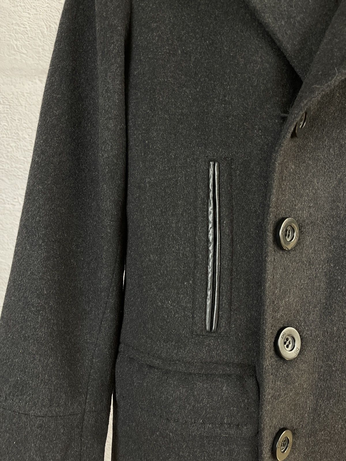 Dolce & Gabbana Dolce & Gabbana wool double breasted overcoat leather trim Size US L / EU 52-54 / 3 - 8 Thumbnail