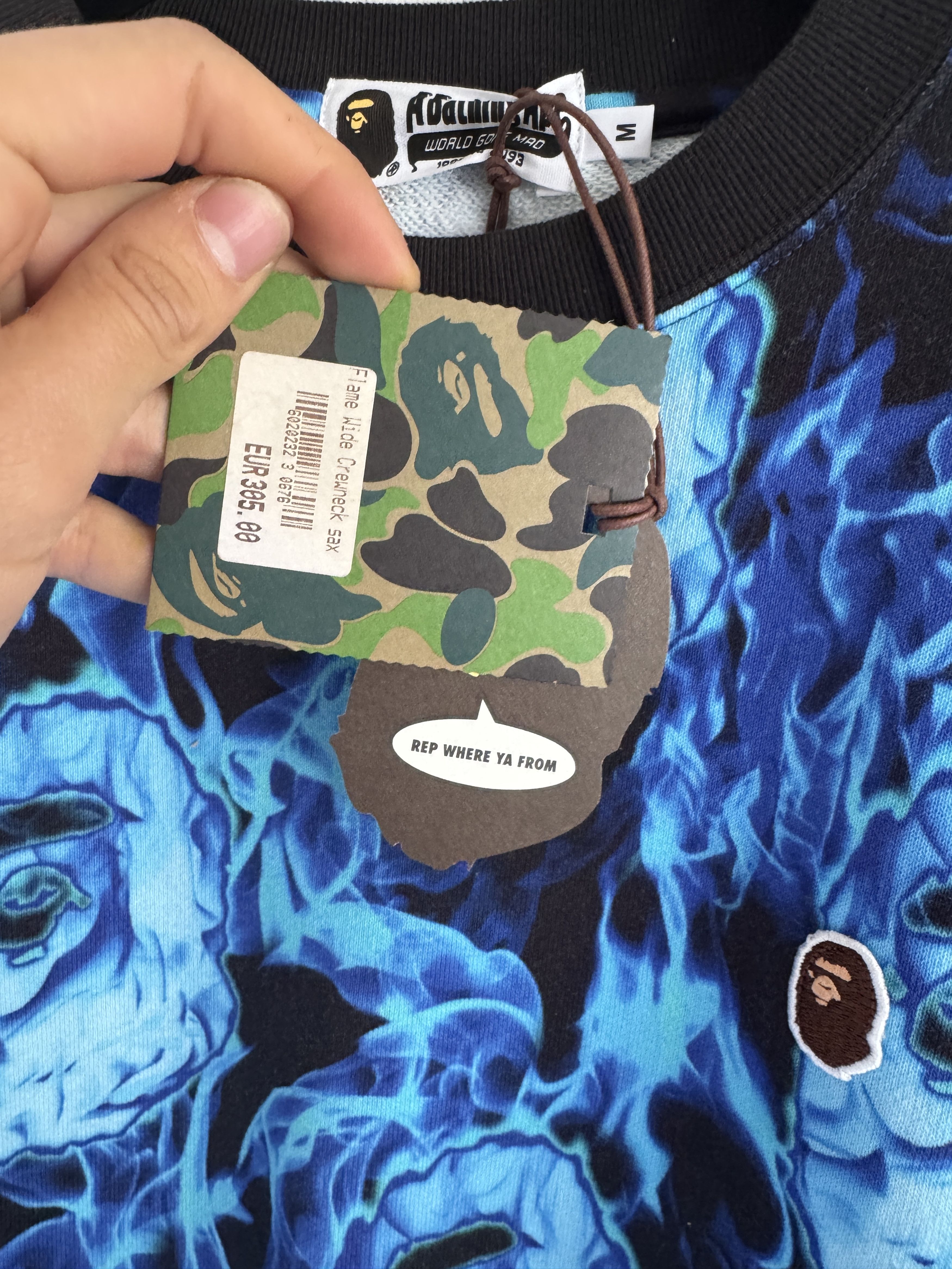Bape Flame Allover Print Crewneck Size US M / EU 48-50 / 2 - 10 Thumbnail