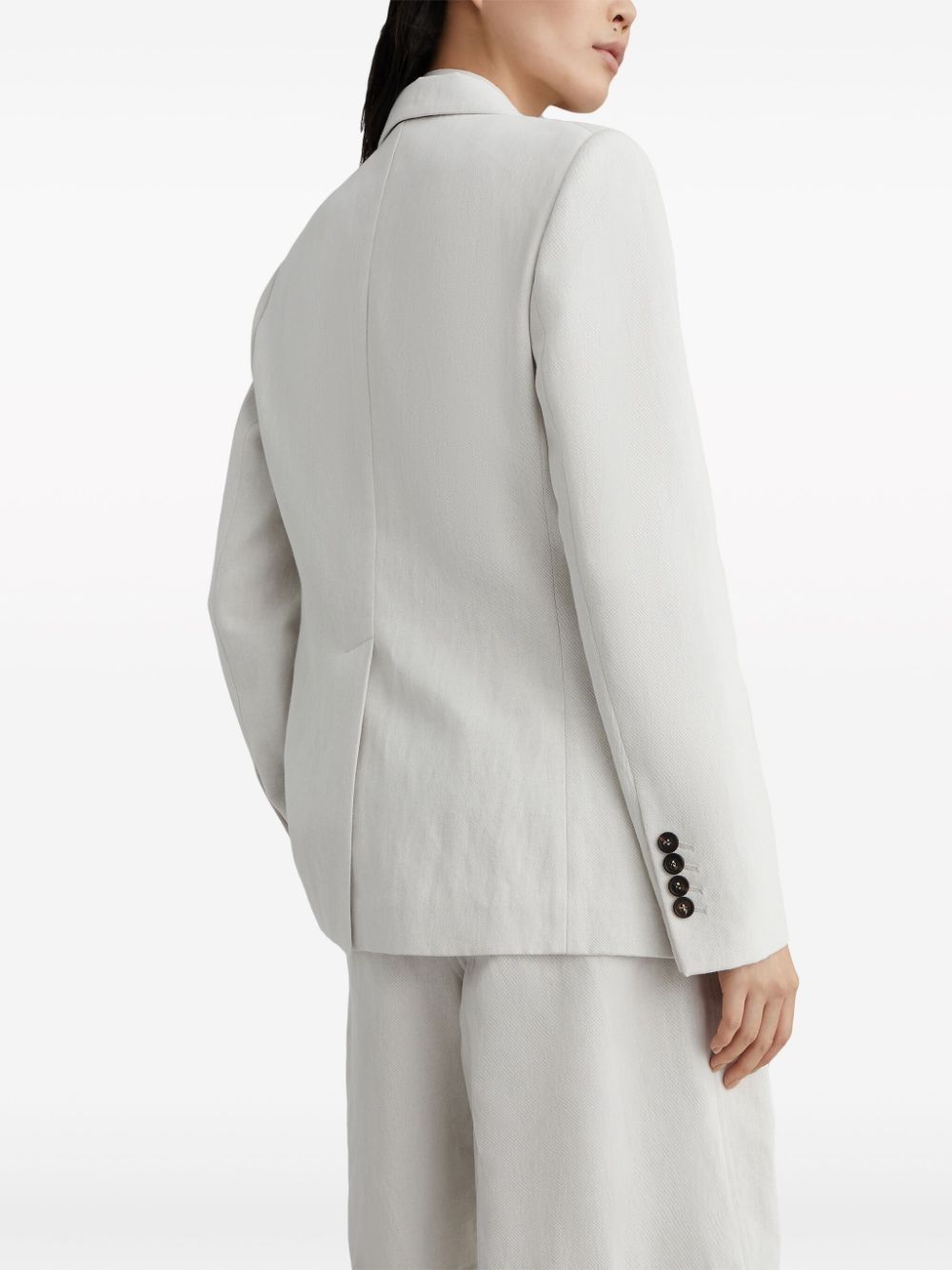 Brunello Cucinelli o1la1rc1a0425 Woven Jacket Wool in White Size XL / US 12-14 / IT 48-50 - 3 Thumbnail