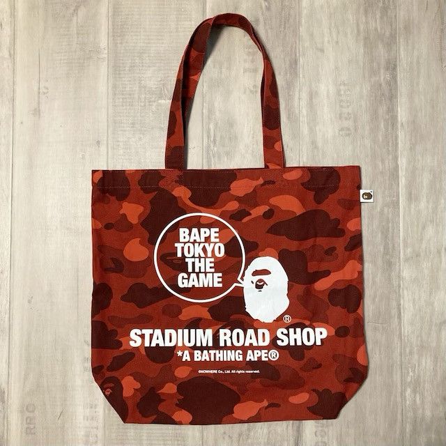 Bape 2021 BAPE TOKYO STADIUM ROAD SHOP RED CAMO Tote Bag APE Size ONE SIZE - 1 Thumbnail