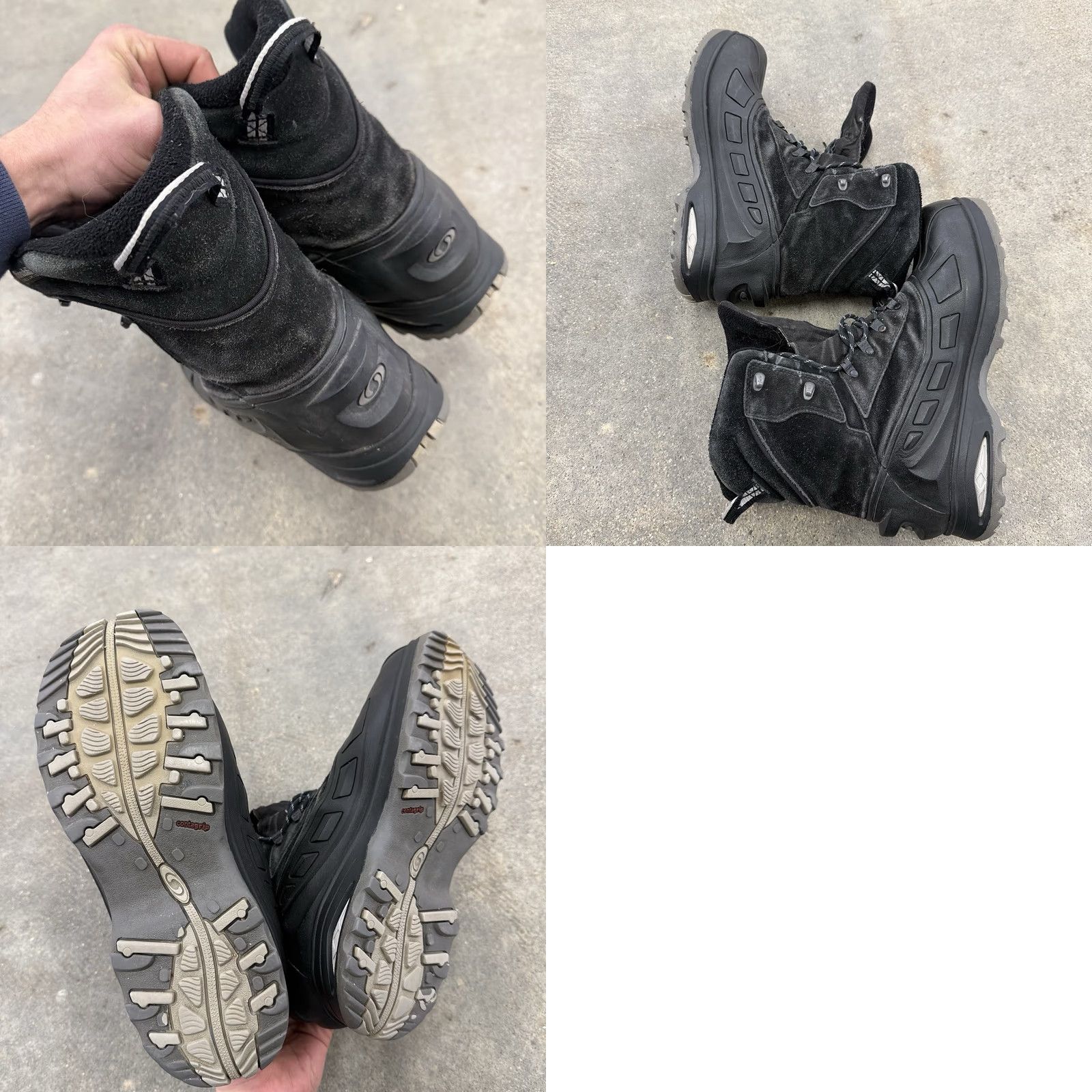 Salomon VINTAGE SALOMON Scrambler Waterproof Boots Mens Suede/Rubber Black Lace Up US 11 Size US 11 / EU 44 - 8 Thumbnail