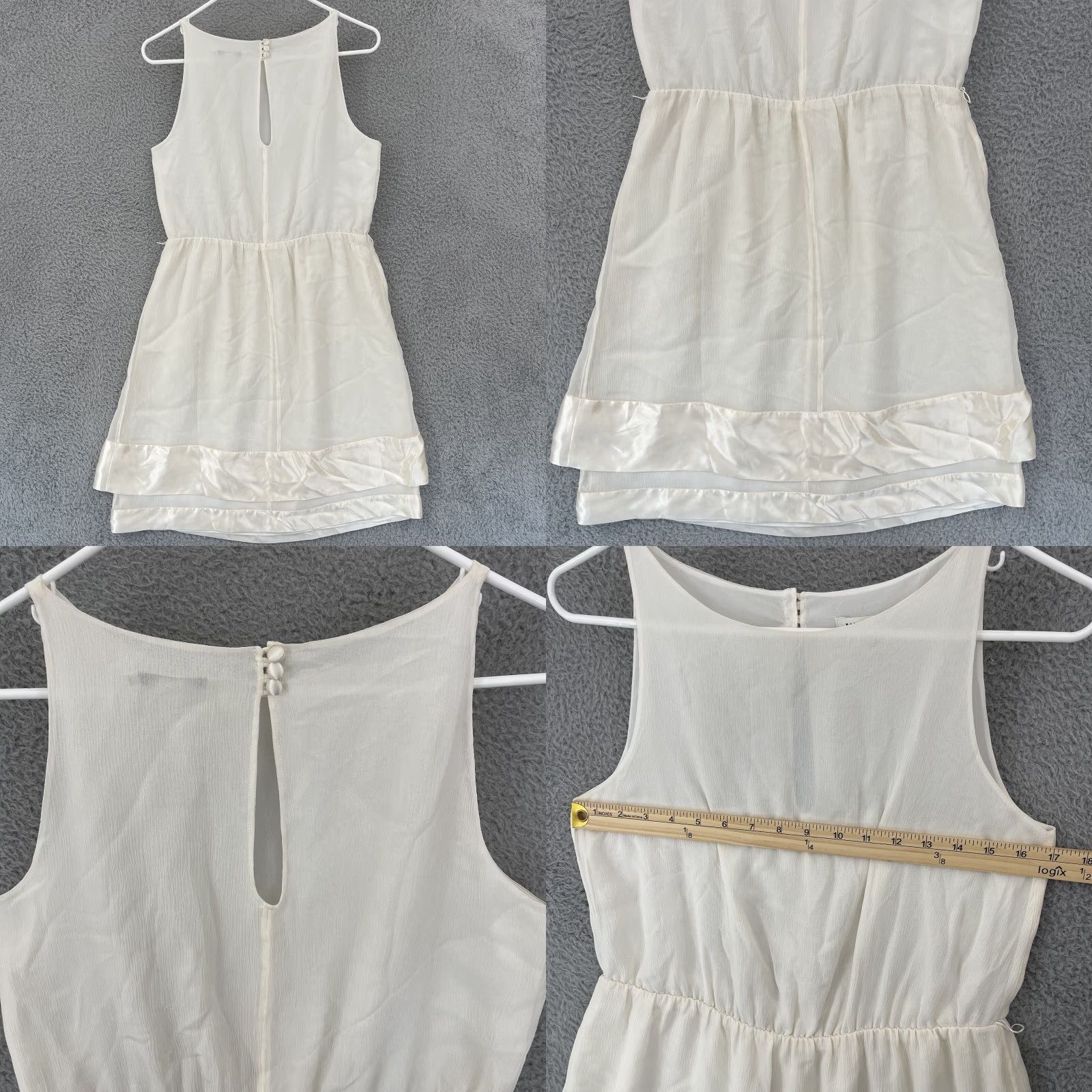 Banana Republic Banana Republic Dress Womens 8 Cream Silk Sleeveless Knee Length Casual Formal Cocktail 100% Silk Satin Size M / US 6-8 / IT 42-44 - 8 Thumbnail