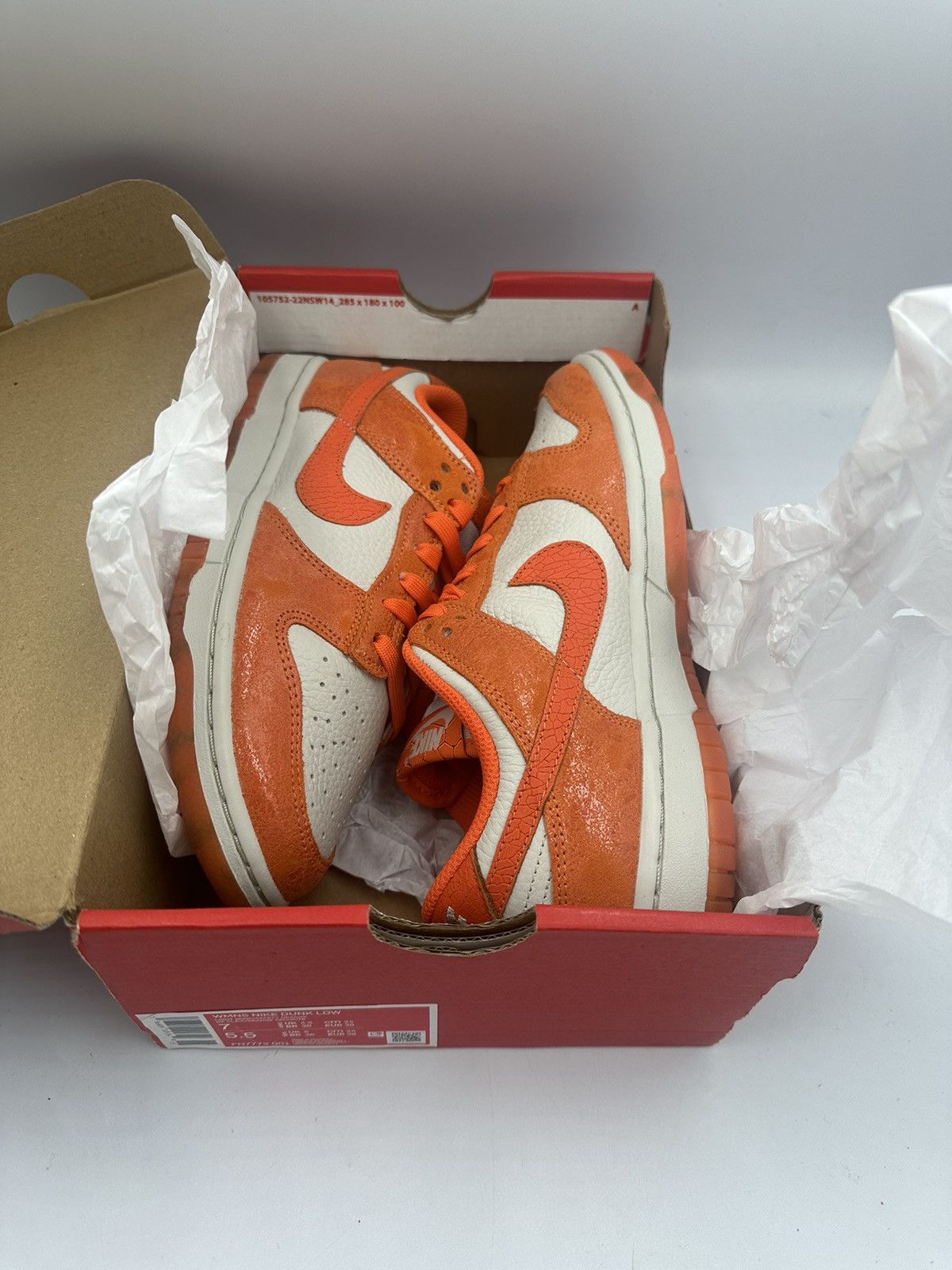 Nike Nike Dunk Low Cracked Orange Size US 7 / IT 37 - 9 Thumbnail