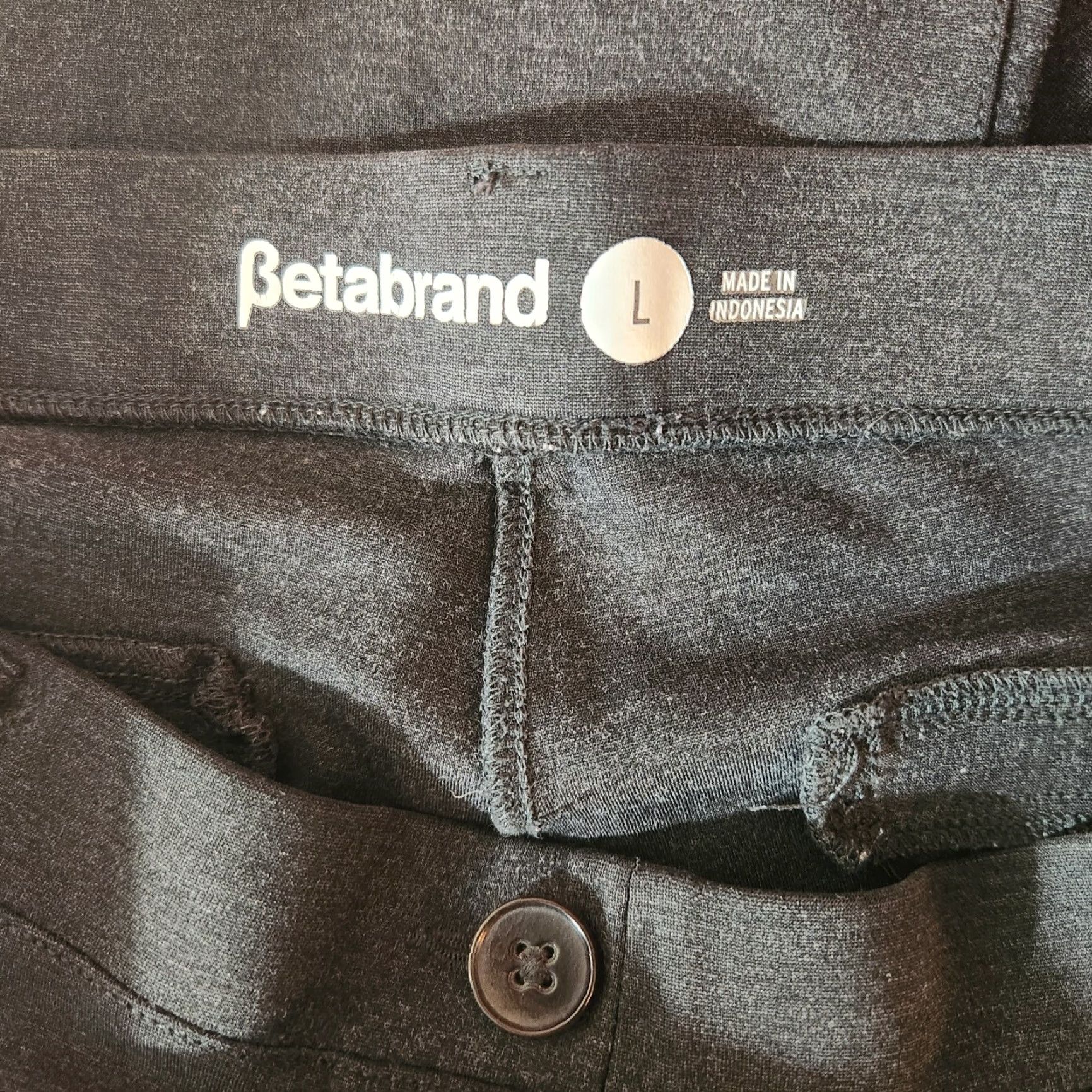 Vintage Betabrand Charcoal Gray Yoga Dress Straight Leg Pull-on Pants L Womens Dress Pants Gray Size 36" / US 14 / IT 50 - 7 Thumbnail