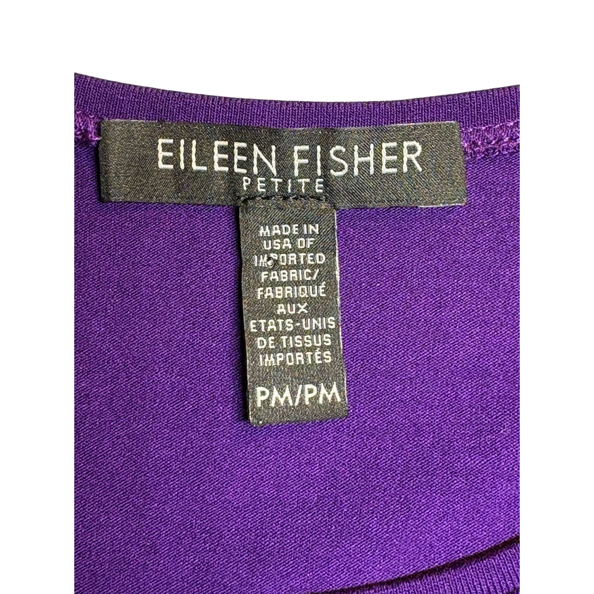 Eileen Fisher Eileen Fisher Women’s Petite Purple Tunic Top PM Scoop Neck Size M / US 6-8 / IT 42-44 - 3 Thumbnail