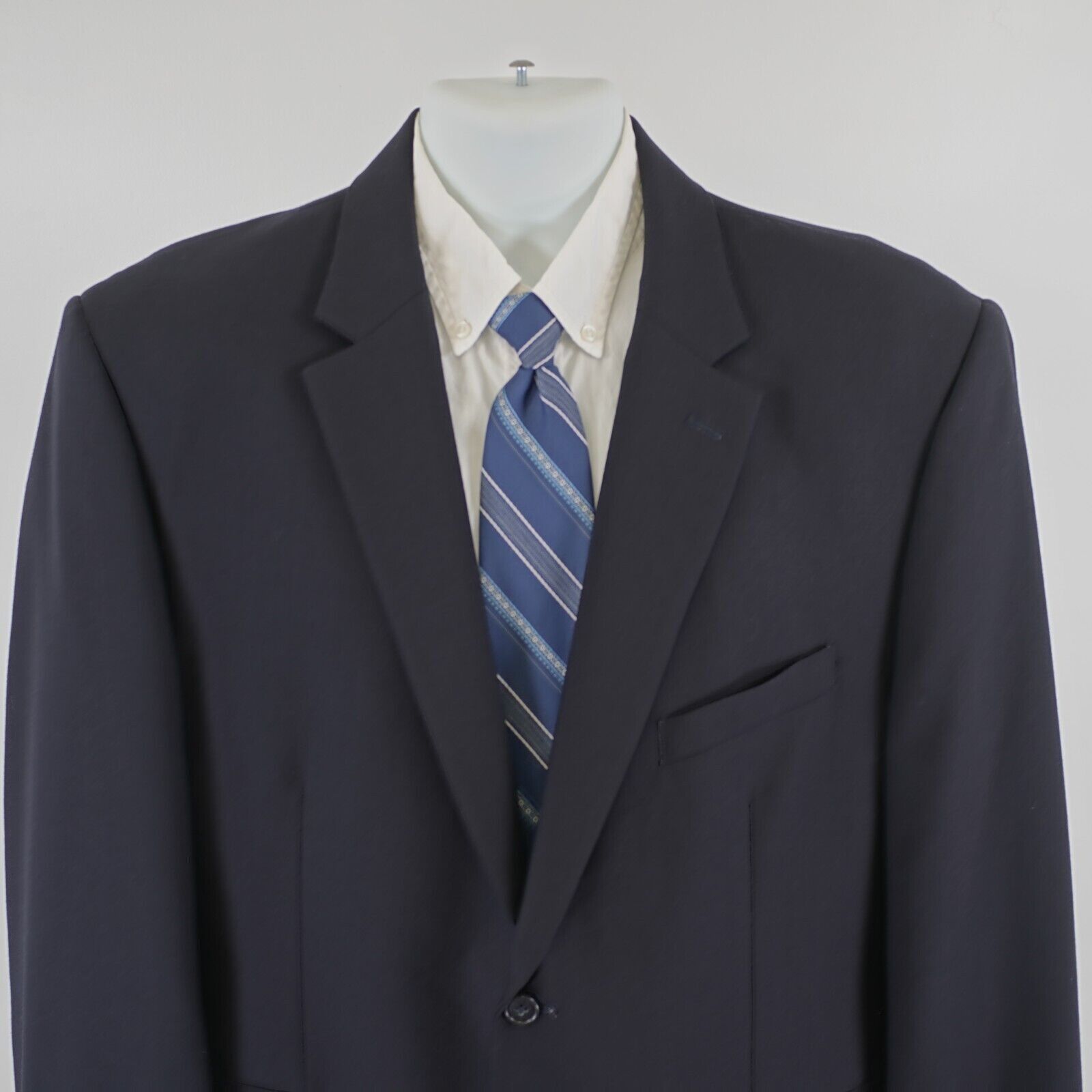 Pronto Uomo Pronto Uomo Blue Wool Basketweave 2 Button Suit Jacket 46R O Size 46R - 1 Thumbnail