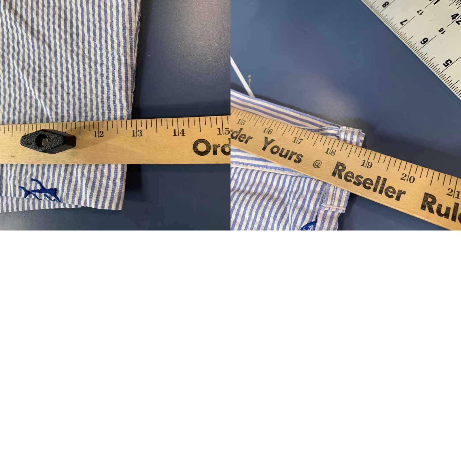 Vintage Hook & Tackle Shorts Mens 38 Blue Striped Bermuda Preppy Casual Shorts Size US 38 / EU 54 - 9 Thumbnail