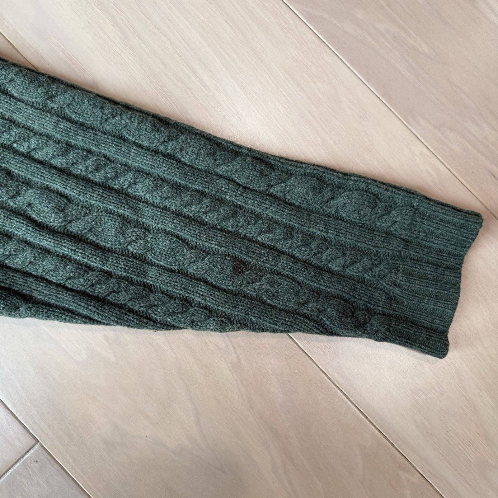 J.Crew Vintage J Crew Cable Knit Wool Sweater Large Green Oarsman Size US L / EU 52-54 / 3 - 7 Thumbnail