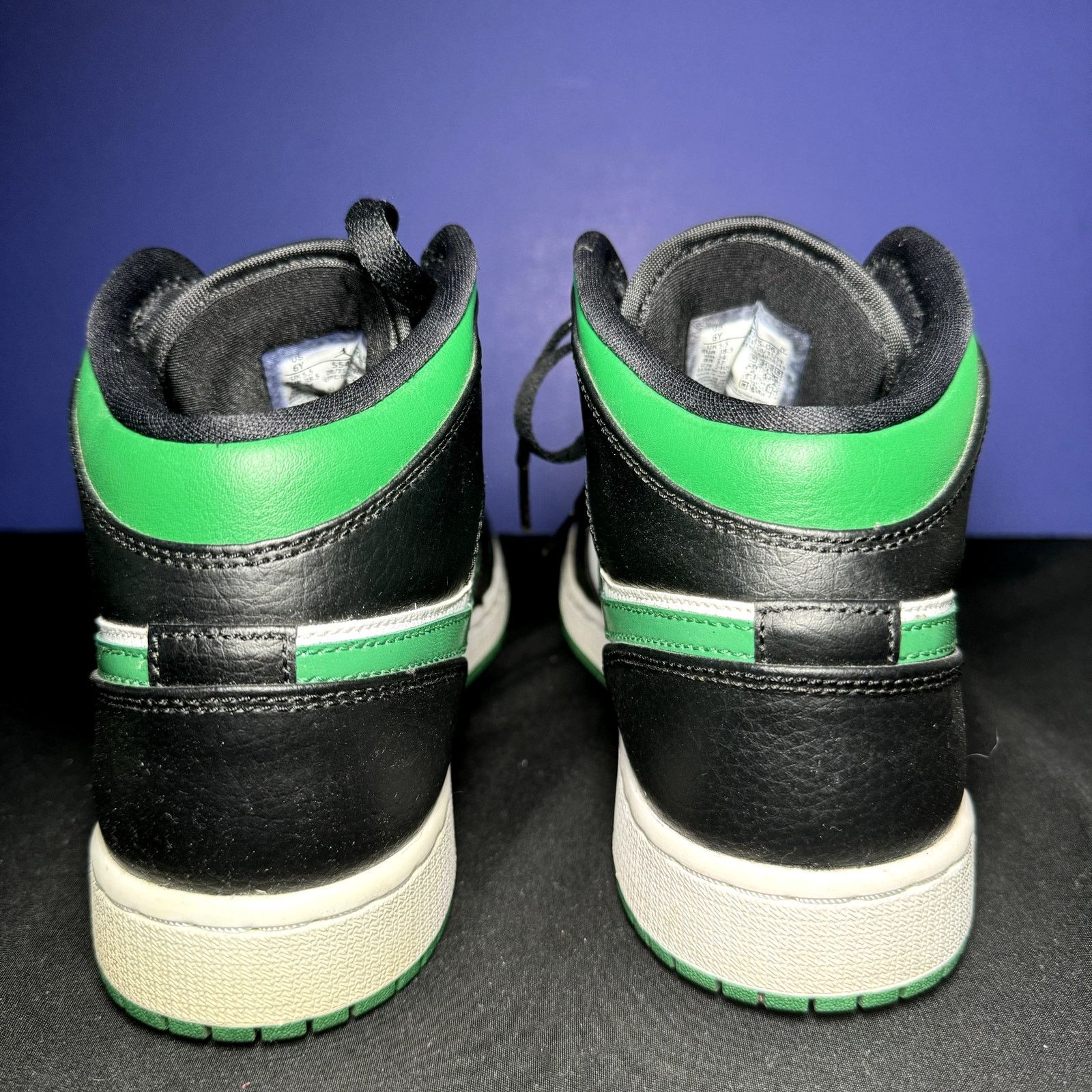 Jordan Brand × Nike Air Jordan 1 Mid GS Black Pine Green Men's Shoes - Size 6 Size US 6 / EU 39 - 5 Thumbnail