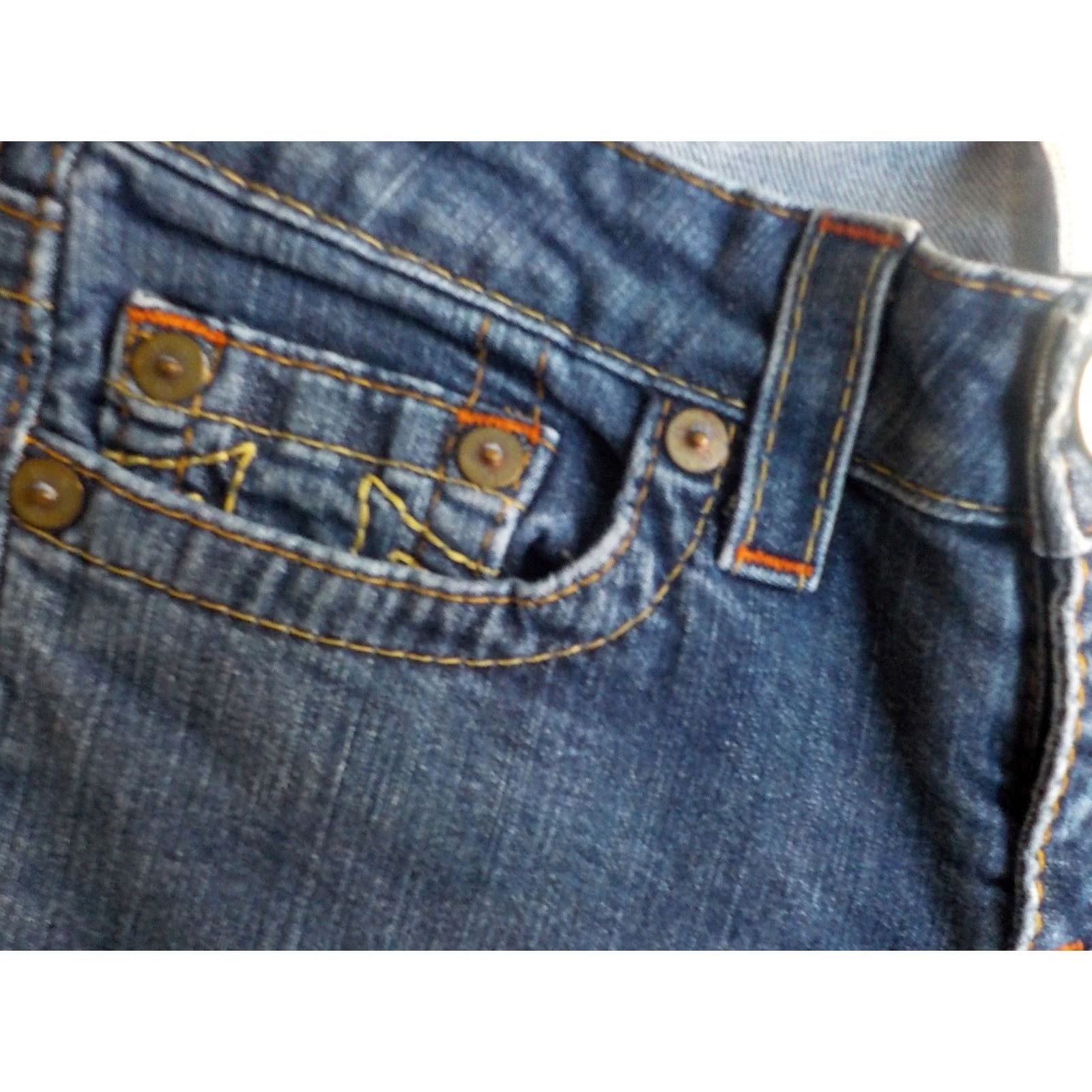 True Religion TRUE RELIGION Stevie Blue Denim Straight Leg Jeans SZ 27X30 Women's Cotton/Spandex Size 27" / US 4 / IT 40 - 3 Thumbnail