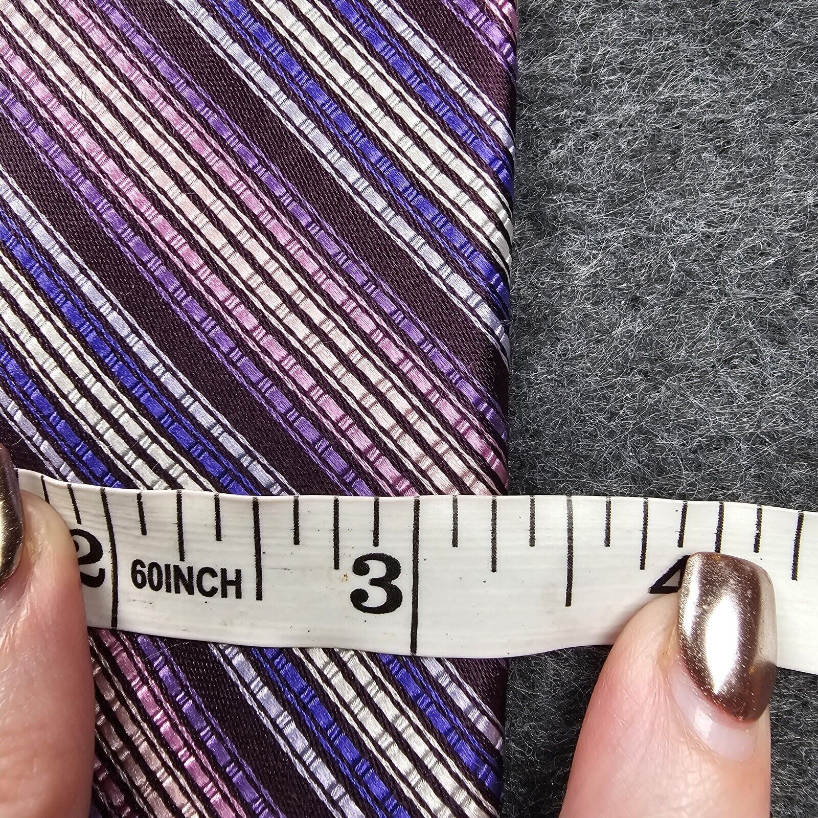 Ted Baker Ted Baker Tie 100% Italian Silk Repp Purple Designer USA 59" Size ONE SIZE - 7 Thumbnail