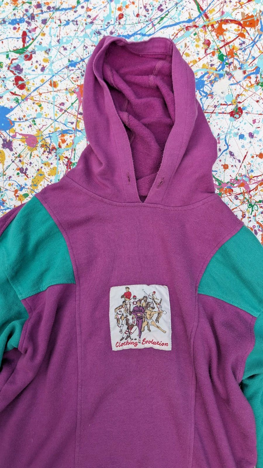Puma Vintage puma hoodie 80s purple green running unisex Size US M / EU 48-50 / 2 - 7 Thumbnail