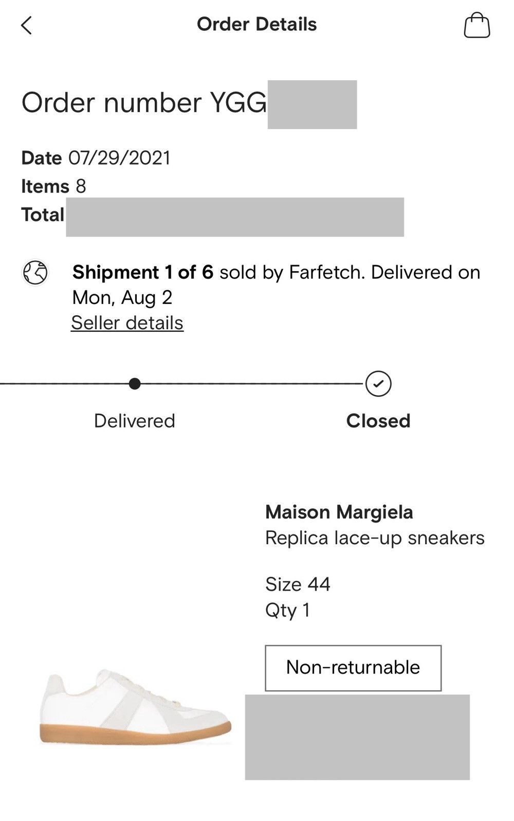 Maison Margiela Maison Margiela Replica GAT Sneakers Gray White 11 44 Low Size US 11 / EU 44 - 12 Thumbnail