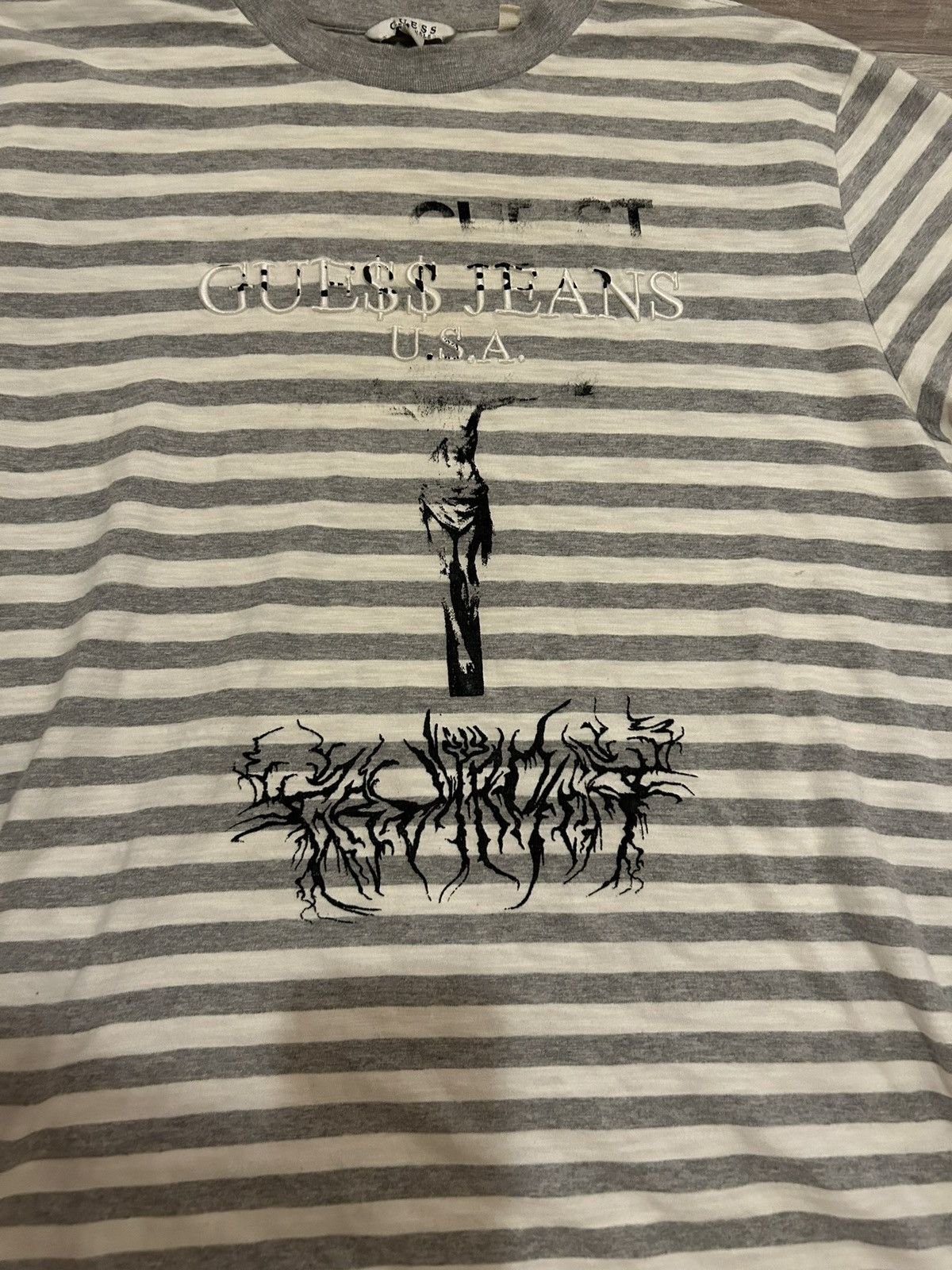 Guess × Vintage Striped custom Gue$$ shirt Size US L / EU 52-54 / 3 - 2 Thumbnail