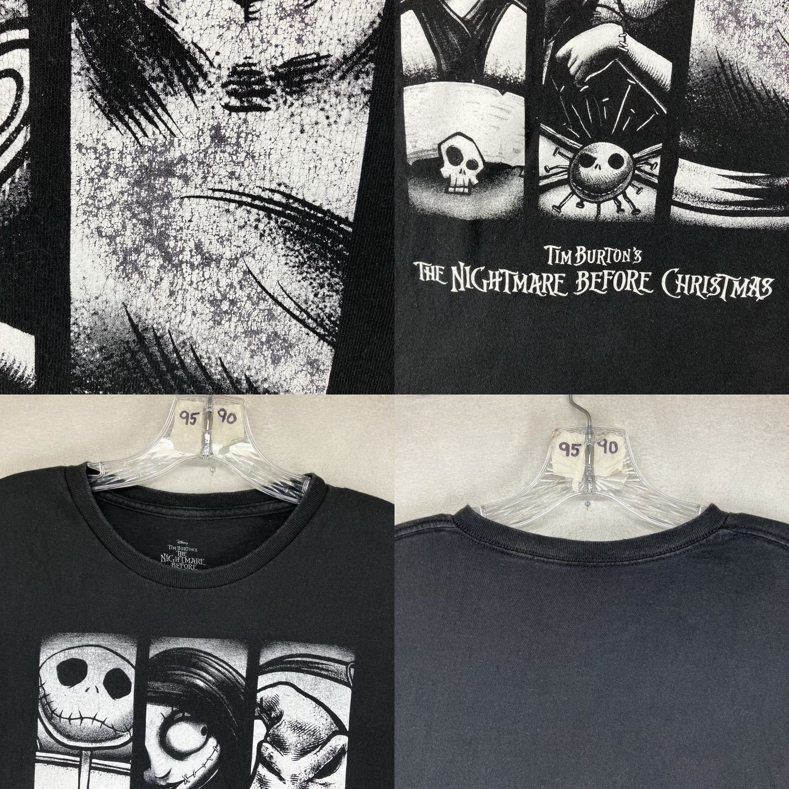 Disney Disney Tim Burton Nightmare Before Christmas T Shirt 2XL Mens Black Cotton Graphic Print Crew Neck Short Sleeve Halloween Christmas Men Size US XXL / EU 58 / 5 - 8 Thumbnail