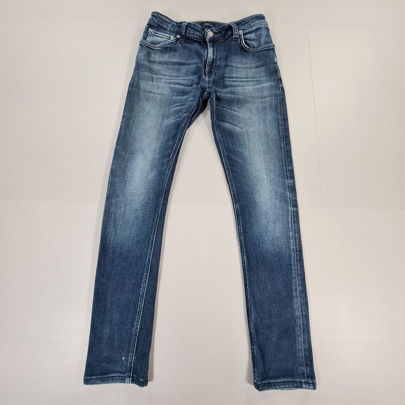 Denime Nudie Jeans Blue Slim Skinny Fit Denim 32x32 Regular Mens Jeans Stretch 5-Pocket Zip Fly Vintage No Pattern Size US 32 / EU 48 - 2 Thumbnail