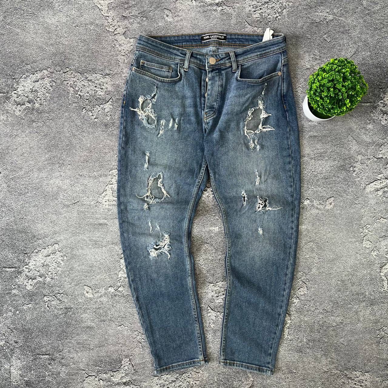 Karl Lagerfeld × Vintage Vintage Denim Karl Lagerfeld Flare denim pants/ Size US 34 / EU 50 - 9 Thumbnail
