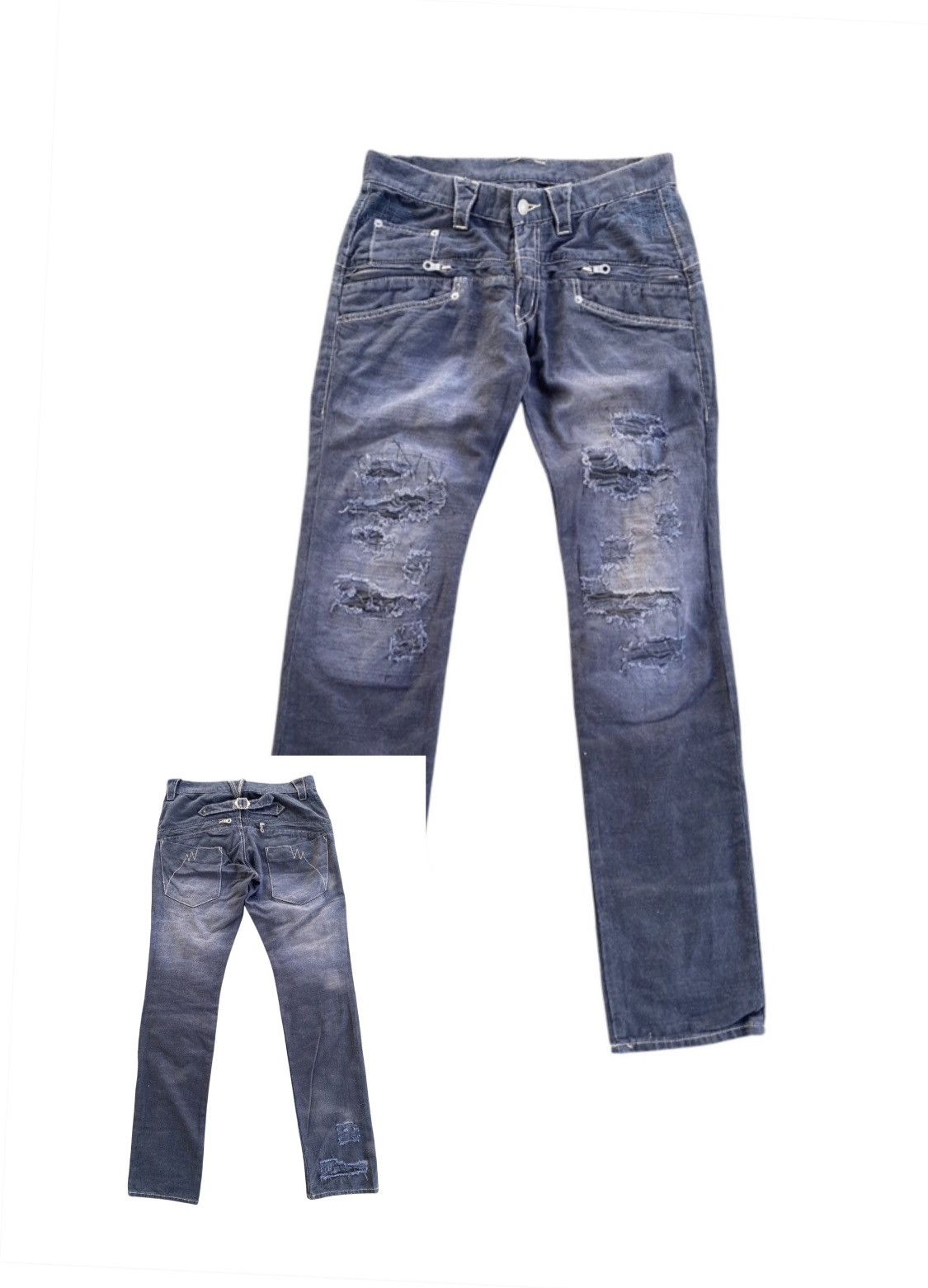 PPFM 🔥 Distressed 🔥 PPFM Distressed Jeans - Rare Design Size US 30 / EU 46 - 1 Thumbnail