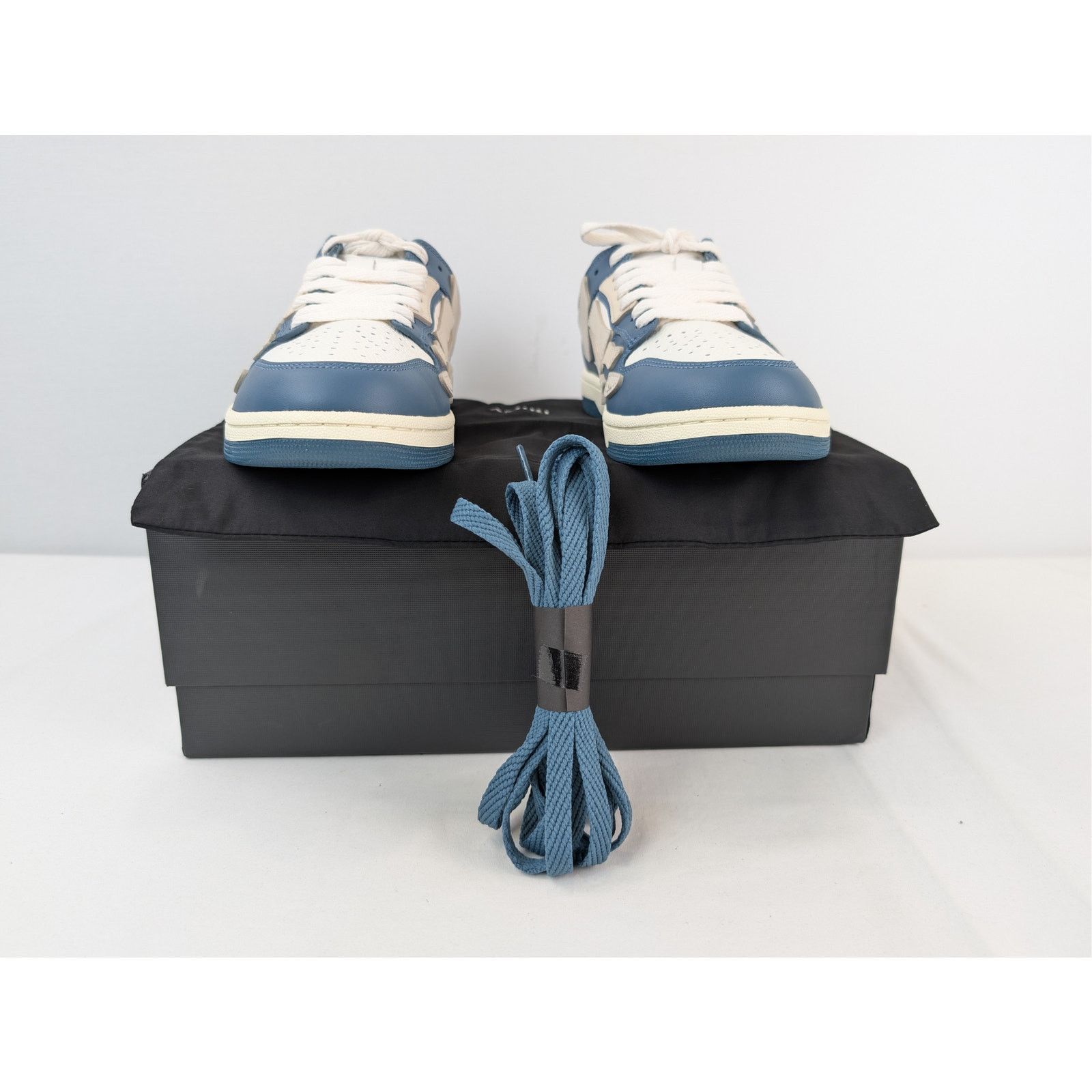Amiri o1rshd1 Debossed MA Quad Skel Low-Top Sneakers Vintage Blue Size US 11 / EU 44 - 17 Thumbnail