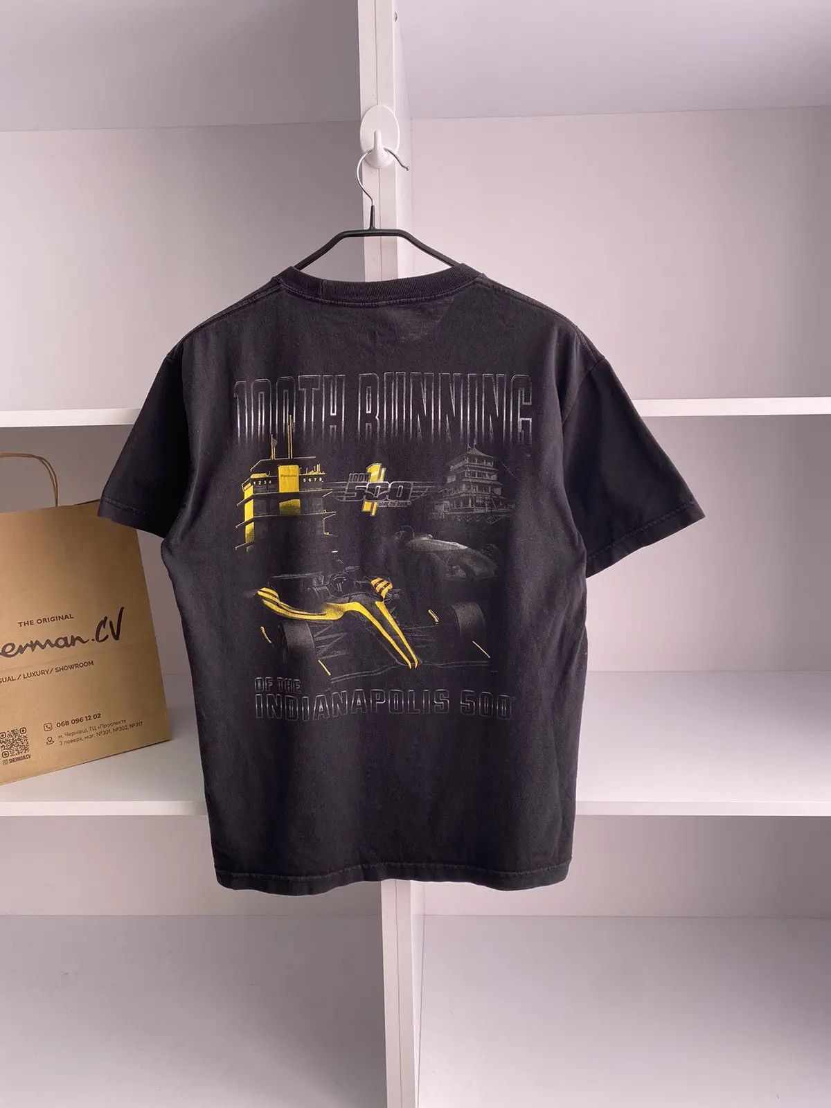 Band Tees × Vintage Vintage Indianapolis Racing overprinted Tee Size US M / EU 48-50 / 2 - 3 Thumbnail