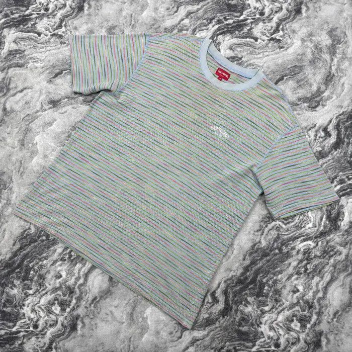 Supreme Supreme Stripe Thermal Top Short Sleeve T-Shirt Men M BLue Size US M / EU 48-50 / 2 - 1 Thumbnail