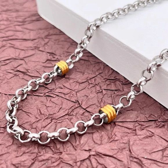 Other Two Tone Stainless Steel Chain Necklace #4 Size ONE SIZE - 2 Thumbnail