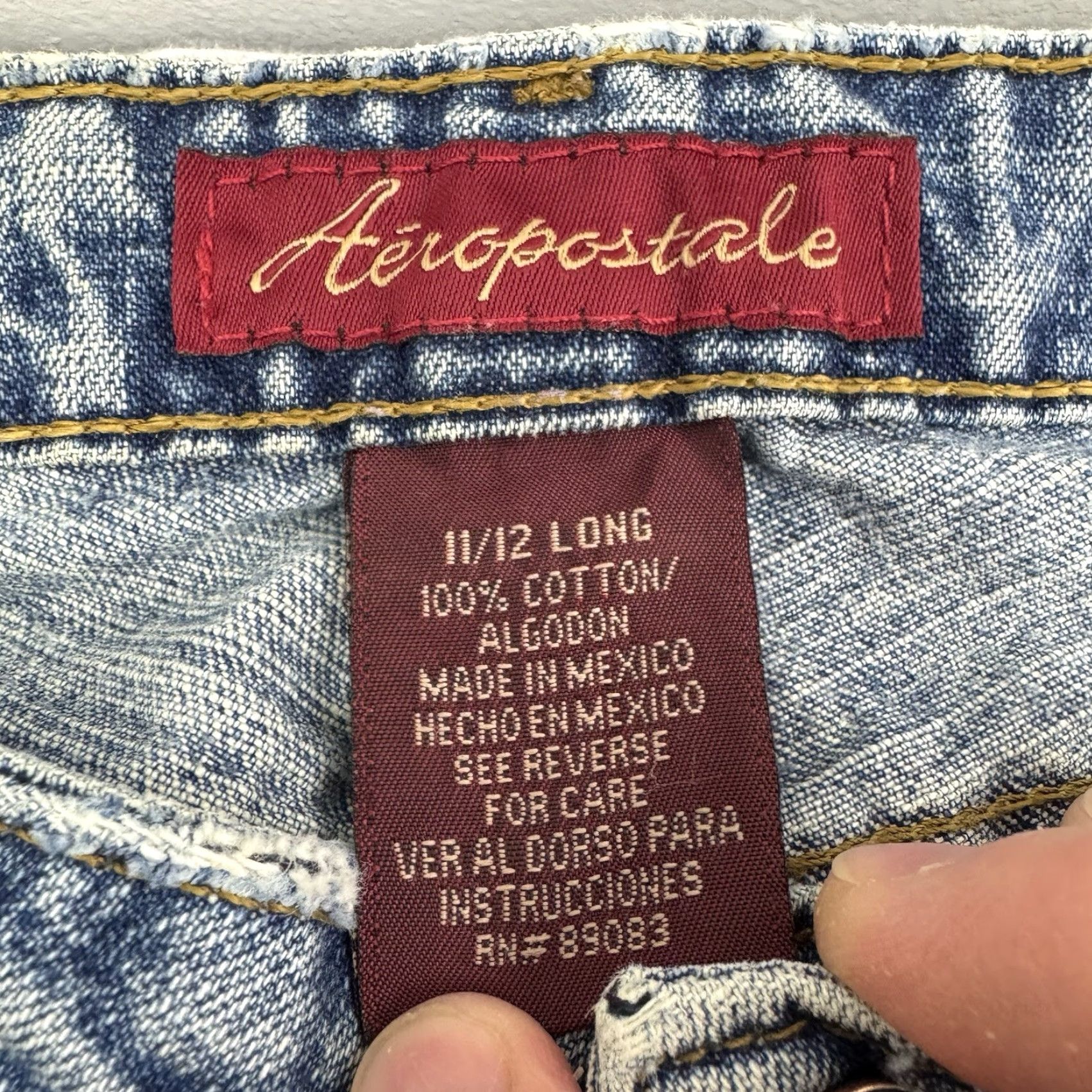 Vintage VINTAGE Y2K Aeropostale Flare Bootcut Jeans Womens 11/12 Long Hipster Hippie Blue Size 32" / US 10 / IT 46 - 6 Thumbnail