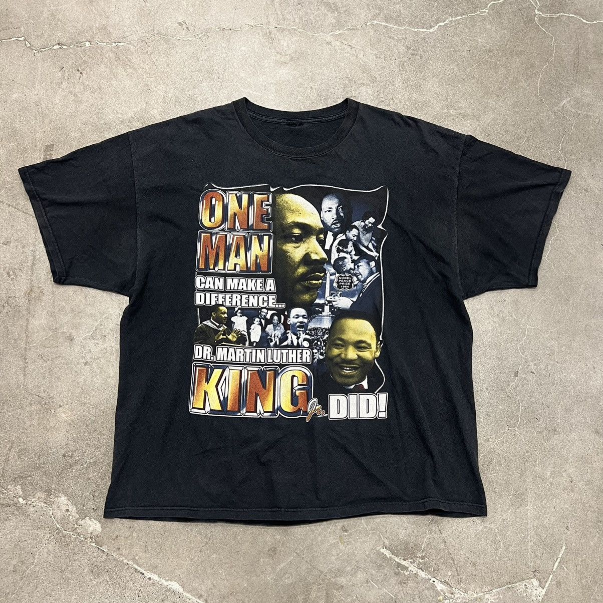 image of Vintage 90's Mlk Rap Tee Martin Luther King Made Usa in Black, Men's (Size XL)