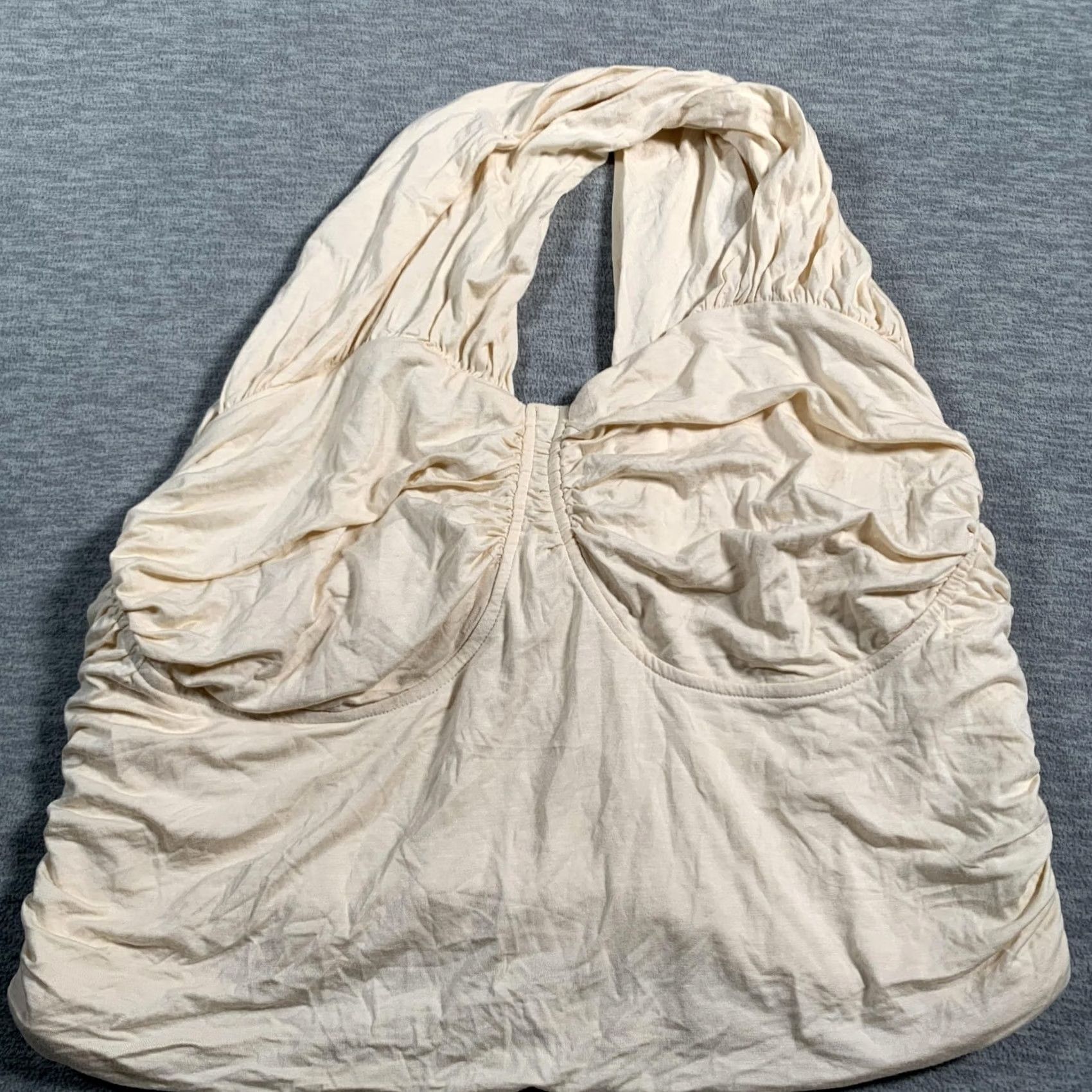 Cider Cider Shirt Tank Top Womens 1XL Ivory Ruched Twist Front Sleeveless Stretch NWT Size XL / US 12-14 / IT 48-50 - 3 Thumbnail