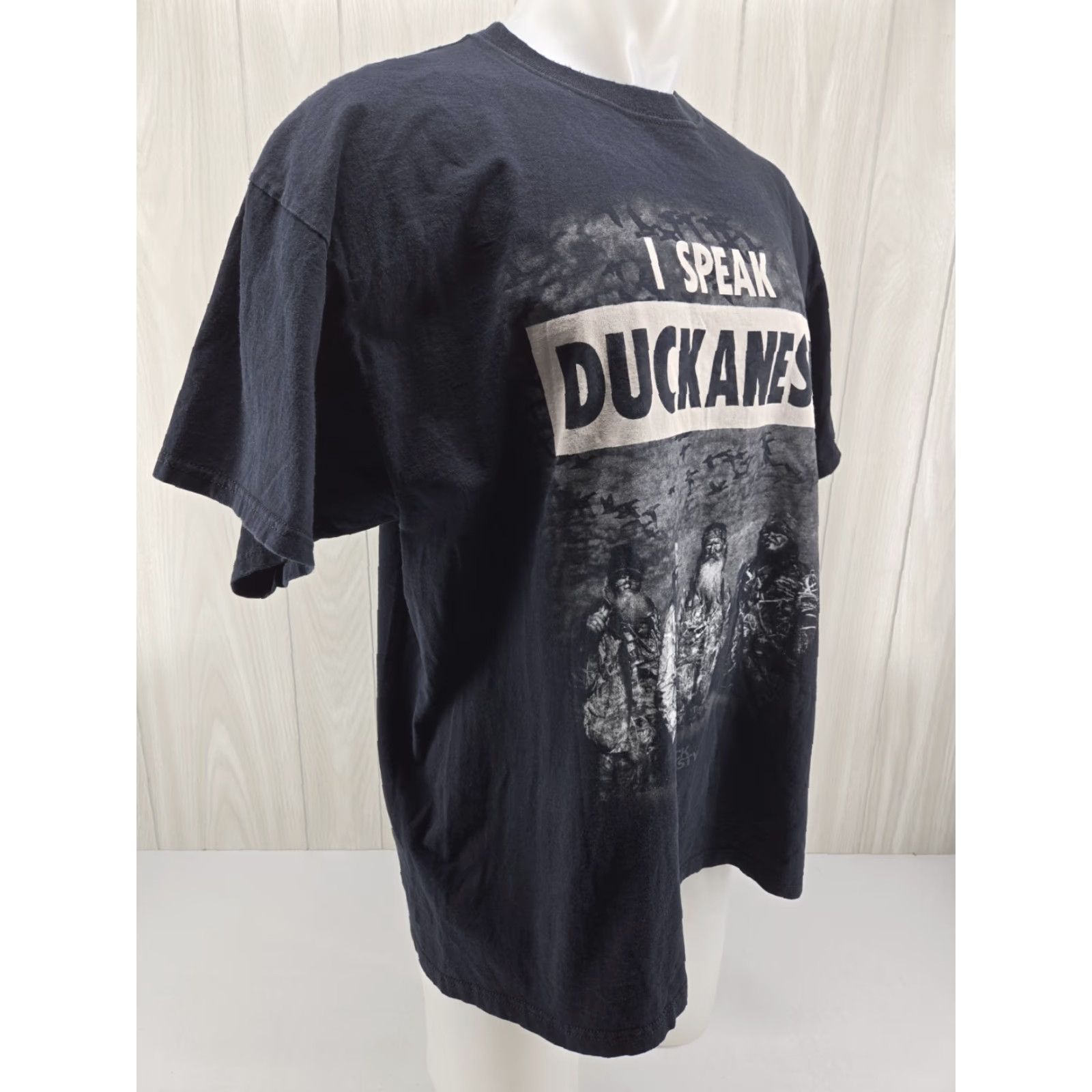 Vintage VINTAGE Duck Dynasty Shirt 2XL I Speak DUCKANESE Men Black 100% Cotton Graphic Tee Size US XXL / EU 58 / 5 - 6 Thumbnail