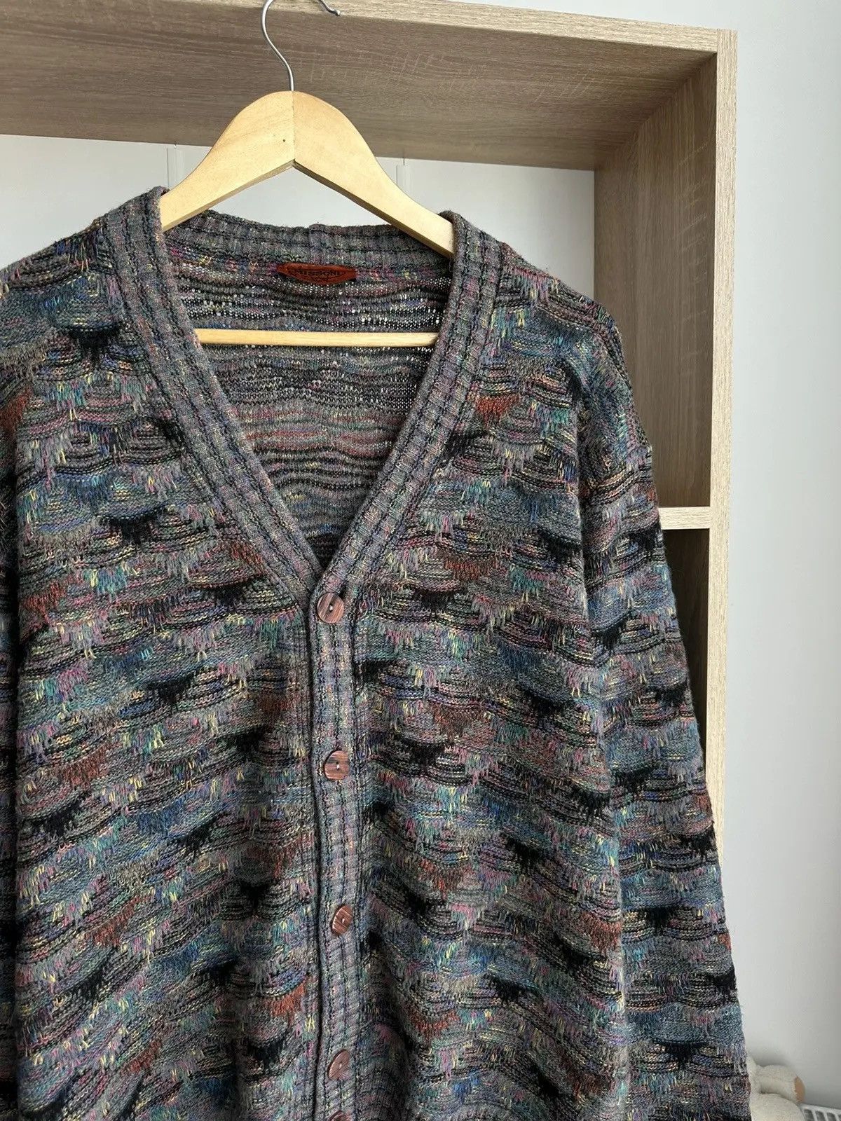 Missoni × Vintage Vintage Missoni Knit Wool Cardigan Iconic Rainbow Sweater Size US M / EU 48-50 / 2 - 12 Thumbnail