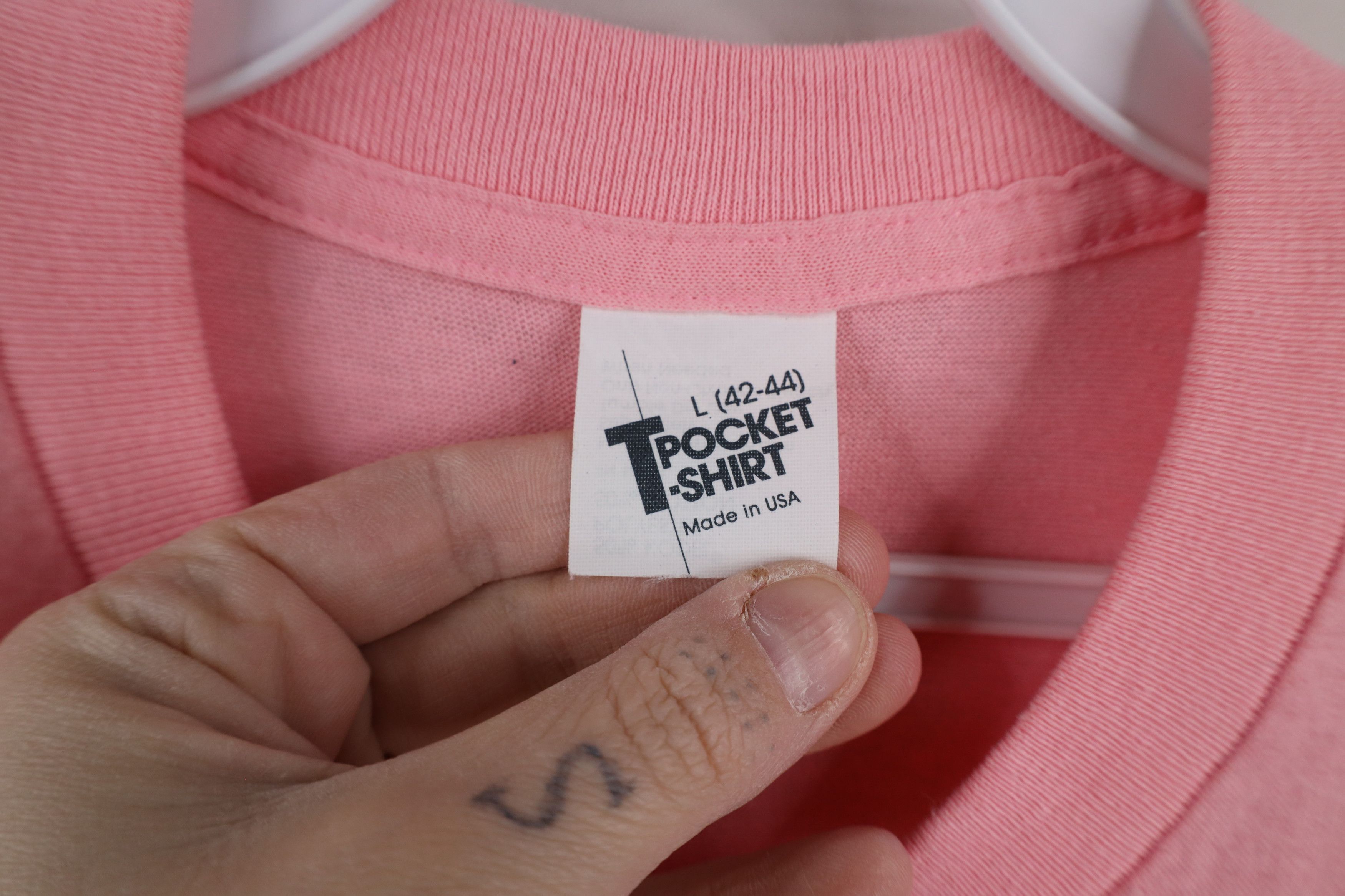 Vintage Vintage 70s Streetwear Short Sleeve Pocket T-Shirt Pink USA Size L / US 10 / IT 46 - 5 Thumbnail