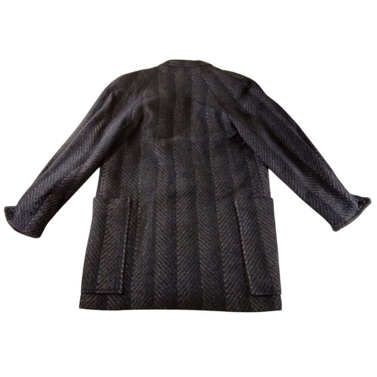 & Other Stories VTG NY Girl Union USA Gray Herringbone Wool Blend Jacket 10 Size L / US 10 / IT 46 - 2 Thumbnail