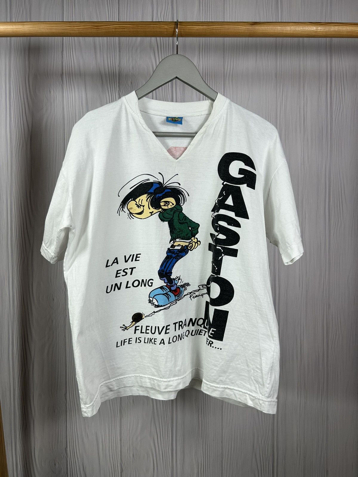Vintage Vintage 90s Gaston Lagaffe Comic Serial T-Shirt Size US M / EU 48-50 / 2 - 1 Thumbnail