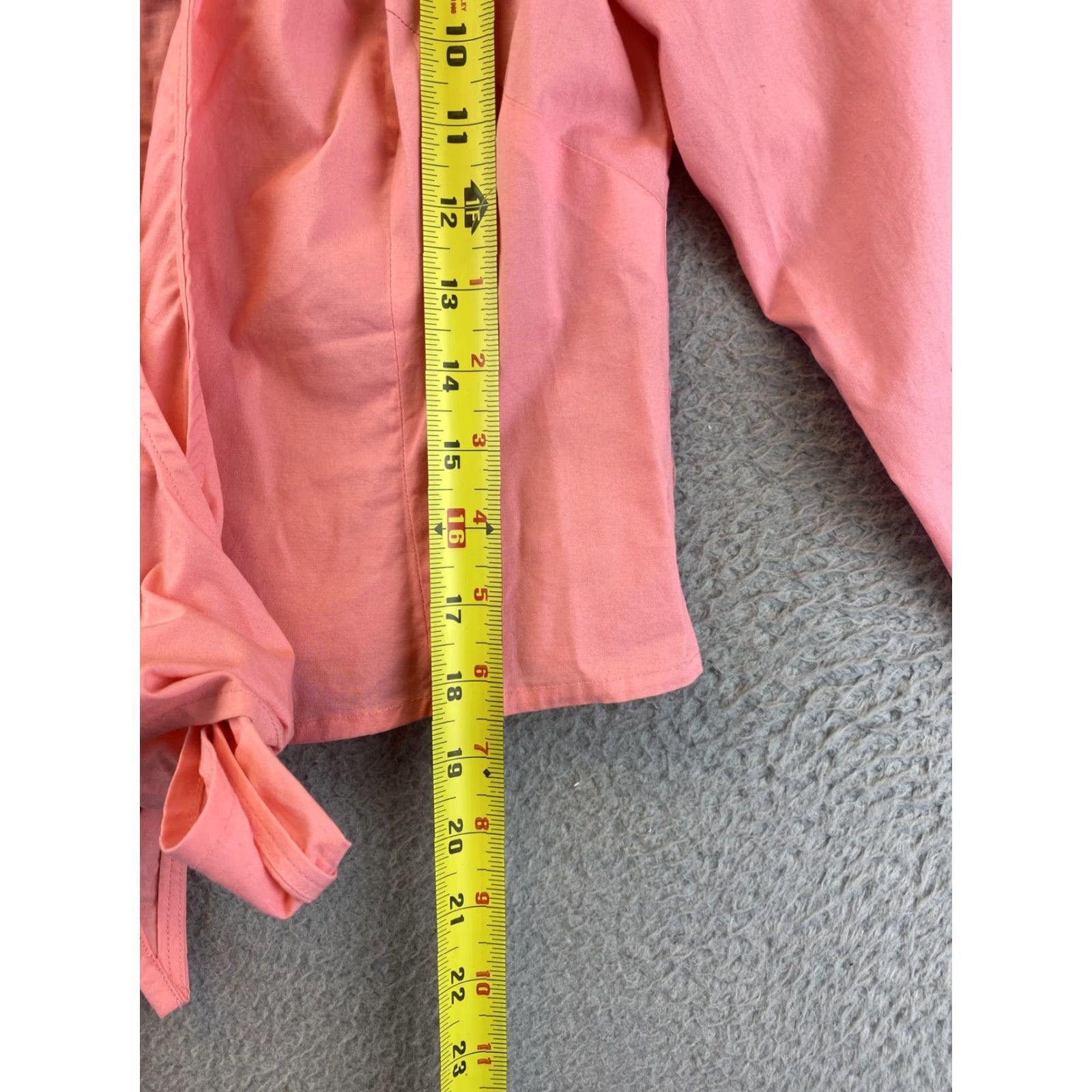 Vintage Harve Benard Shirt Women PM Orange 3/4 Sleeve Button-Up Collared Cotton Work Casual /88-11 Size M / US 6-8 / IT 42-44 - 6 Thumbnail