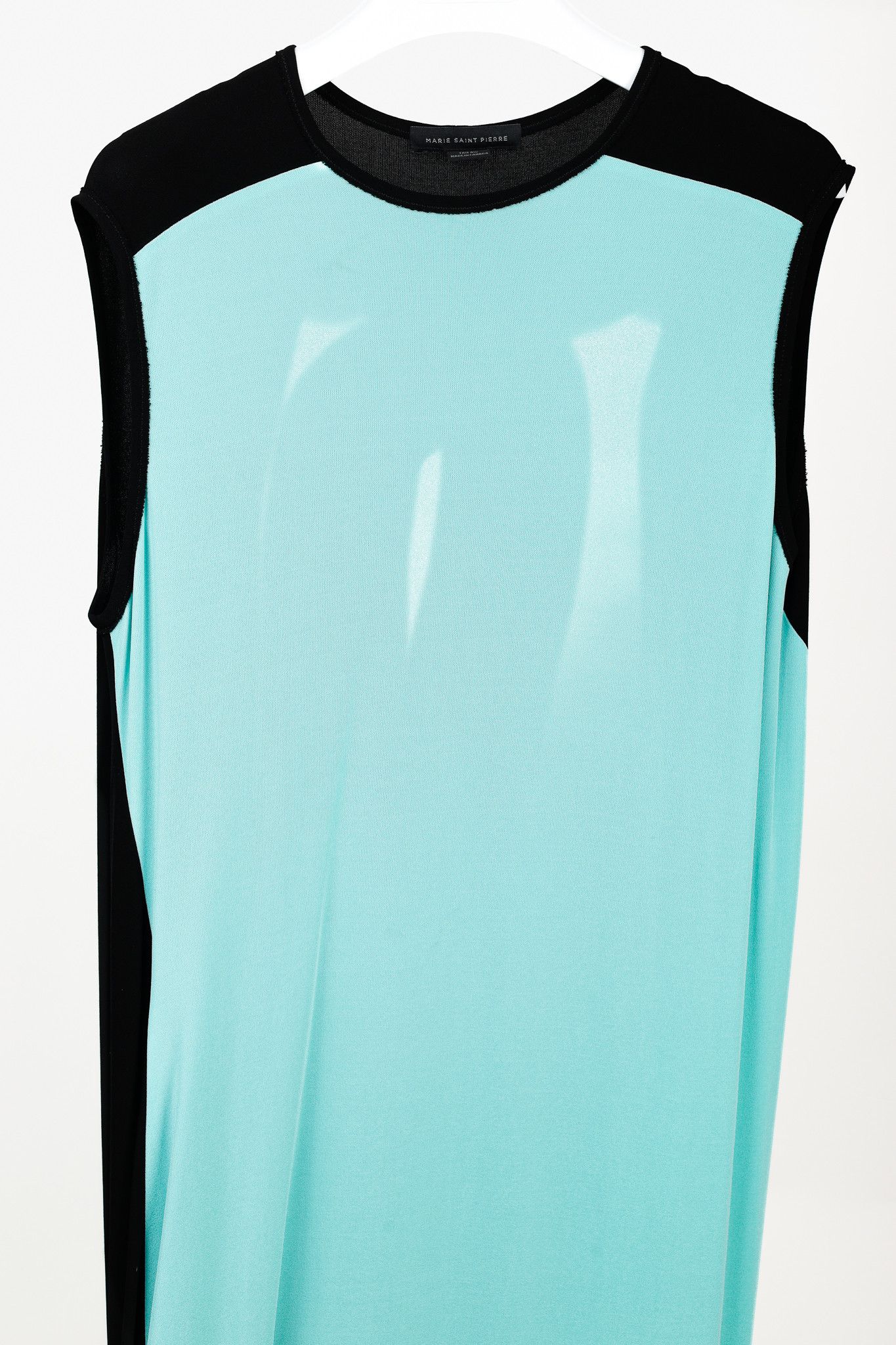 Marie Saint Pierre Marie Saint Pierre Black & Teal Colour-Block Maxi Dress Size L / US 10 / IT 46 - 3 Thumbnail