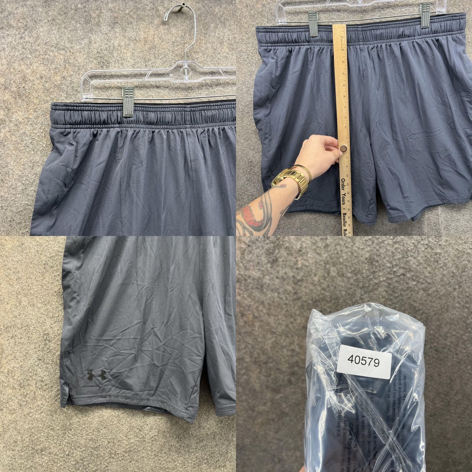 Under Armour Under Armour Shorts Mens XL Gray HeatGear Fitted Running Athletic 8 Inseam Size US 36 / EU 52 - 8 Thumbnail