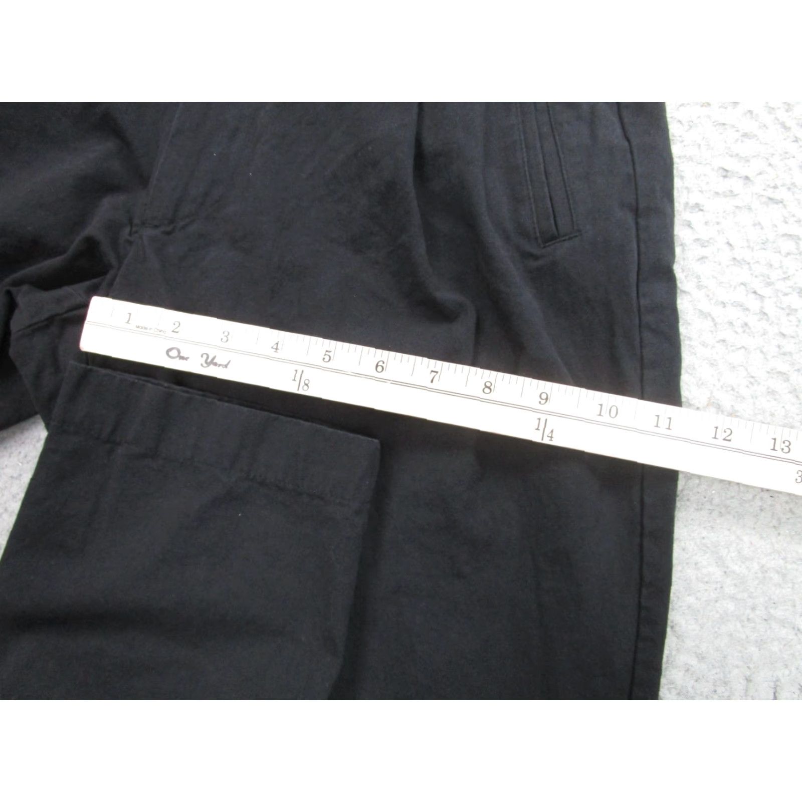 ENTIREWORLD Chino Pants Mens 30 Black Cotton Tapered Zip Fly Trousers