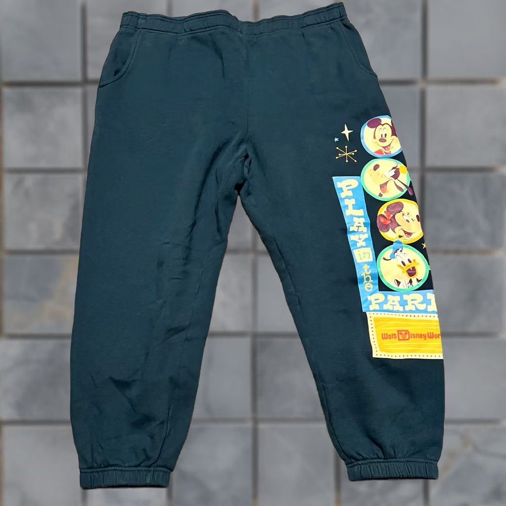 Disney Disney Pants Womens XL Blue Walt World Parks Sweat Graphic Teal Size 40" / US 18 - 1 Thumbnail