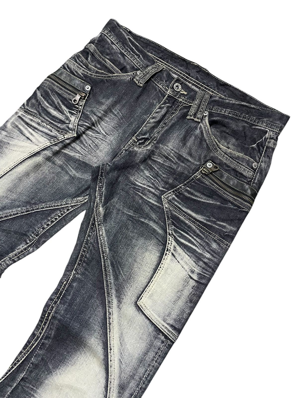 Tete Homme × Tornado Mart Michel Klein Japan Panel Spiral Flared Denim Jeans Size US 30 / EU 46 - 3 Thumbnail