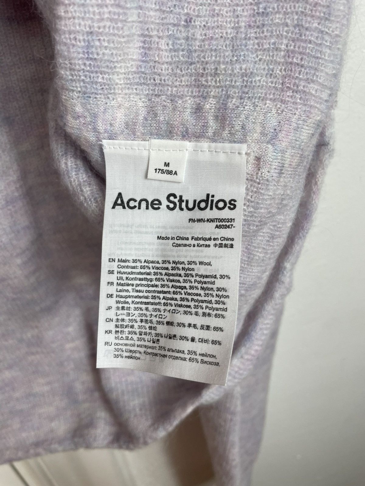 Acne Studios × Designer *GRAIL* Acne Studios cropped knit lilac sweater top mohair Size M / US 6-8 / IT 42-44 - 4 Thumbnail