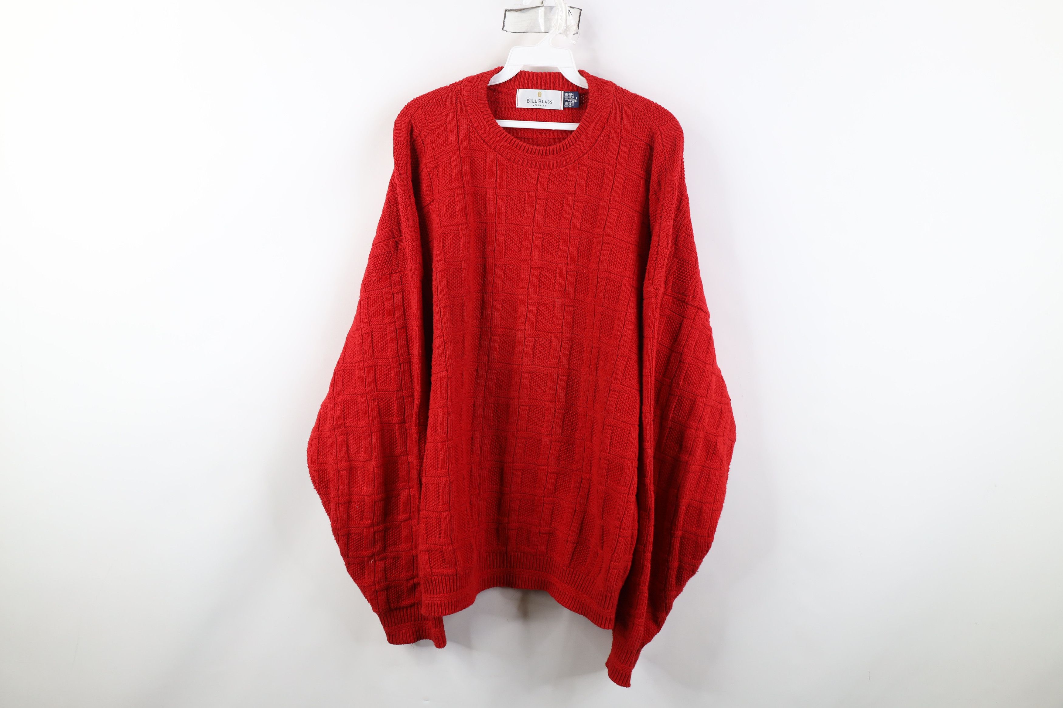 Vintage Vintage 90s Streetwear Cotton Weave Knit Sweater Red USA Size US XL / EU 56 / 4 - 1 Thumbnail