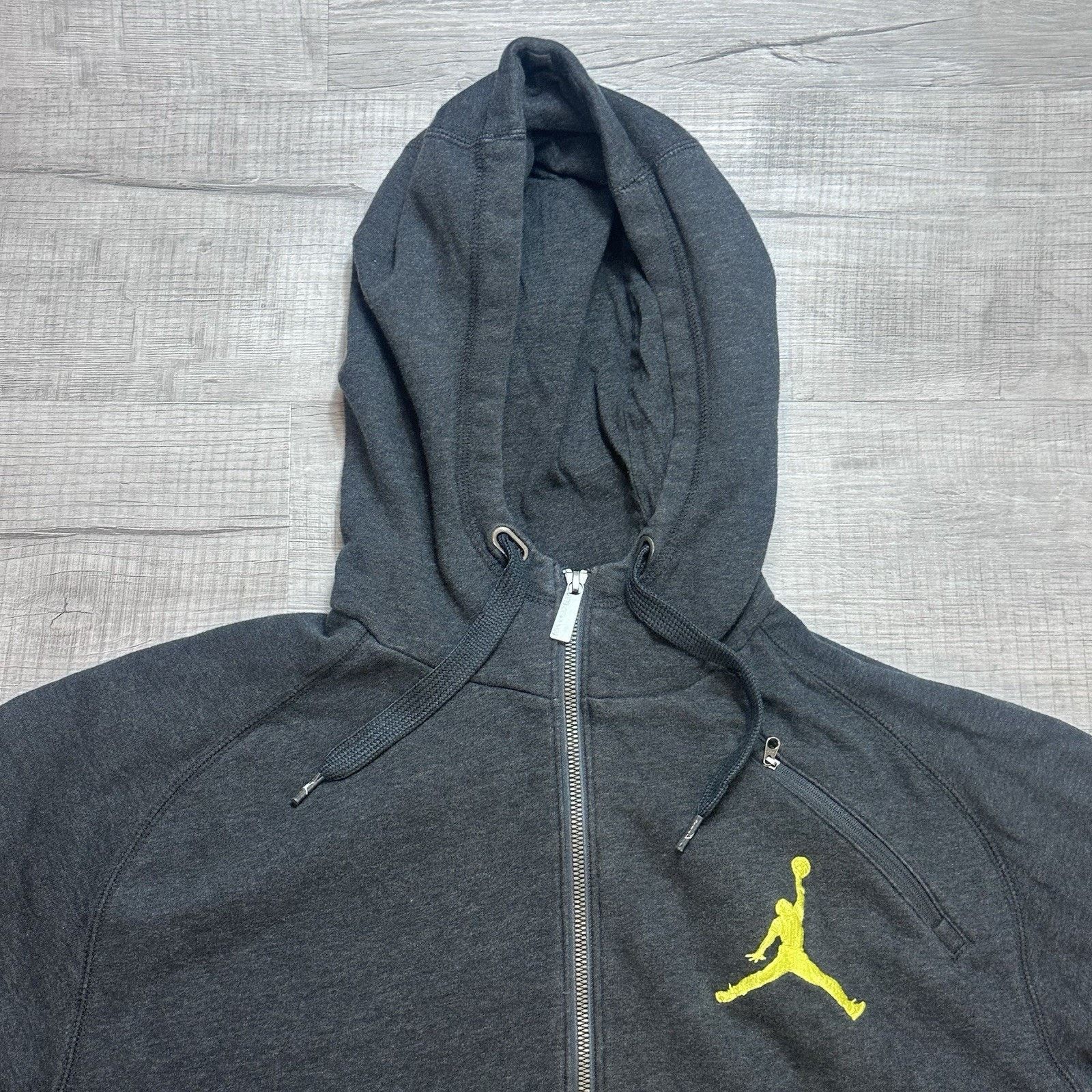 Nike Jordan Full Zip Men Large Grey Fleece Hoodie Sweatshirt Nike Size US L / EU 52-54 / 3 - 5 Thumbnail