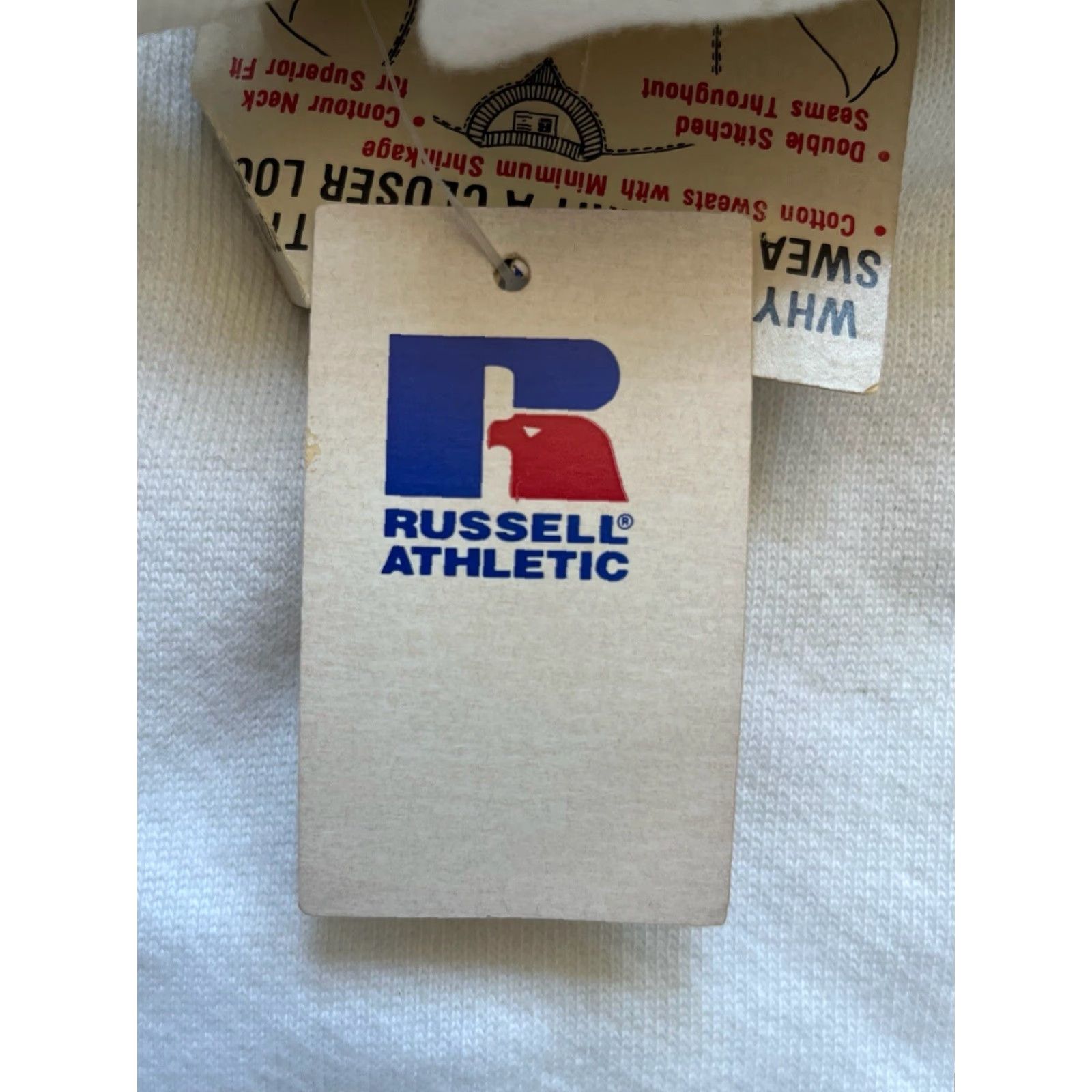 Russell Athletic VINTAGE Russell Athletic Sweatshirt Mens 2XL White 90s High Cotton Crewneck NWT Deadstock Size US XXL / EU 58 / 5 - 4 Thumbnail