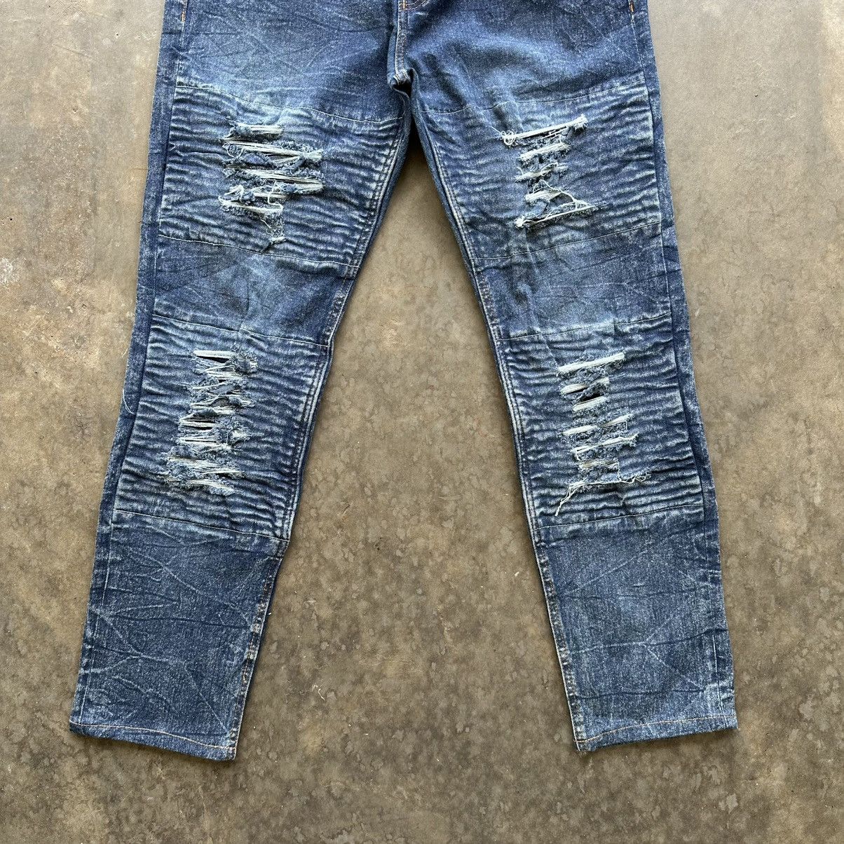 Japanese Brand Vintage Devilscats Distressed Denim Jean Pant W35 Size US 35 - 2 Thumbnail