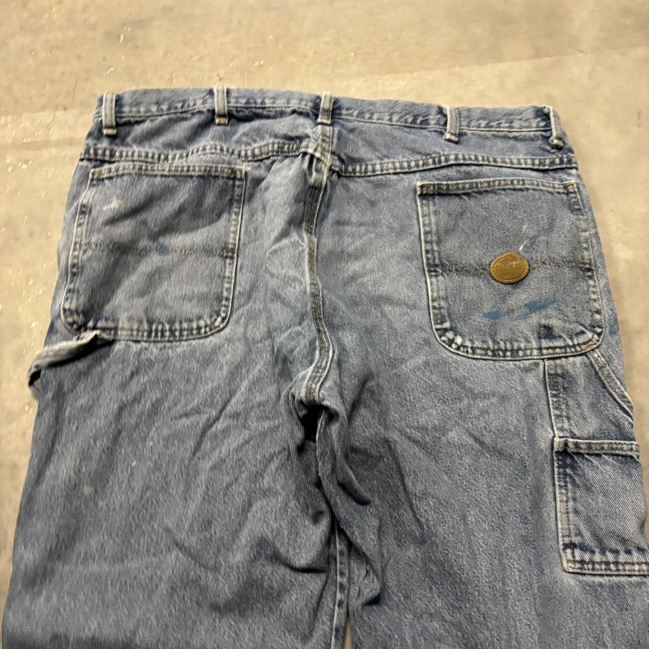 Japanese Brand × Vintage Crazy Vintage Y2K/2000s Baggy Faded Light Wash Skater Style Carpenter Denim Jeans! Size US 40 / EU 56 - 7 Thumbnail