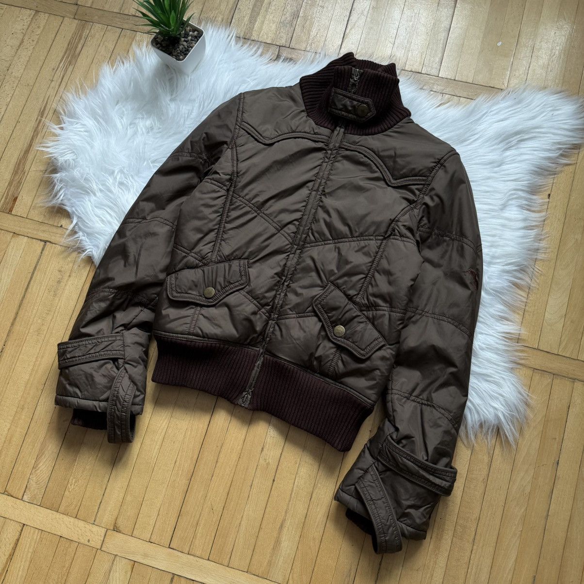 If Six Was Nine 📌 Crazy Avant Garde Y2K MNG Vintage Cropped Bomber Jacket Size M / US 6-8 / IT 42-44 - 4 Thumbnail