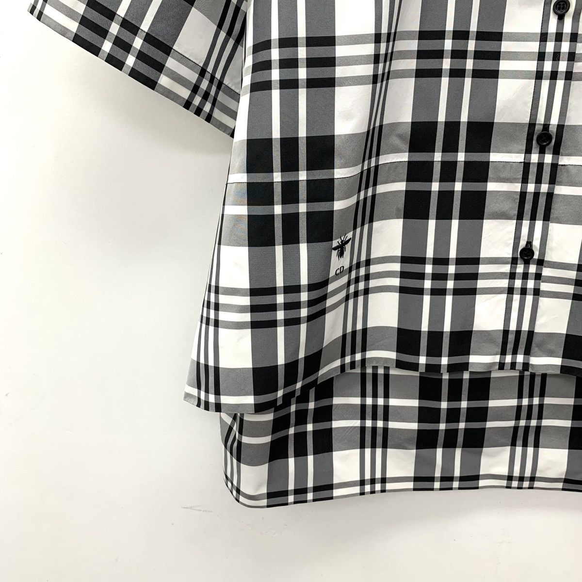 Dior Dior Black & White Plaid Cotton Short Sleeve Shirt K26WX Size XS / US 0-2 / IT 36-38 - 4 Thumbnail