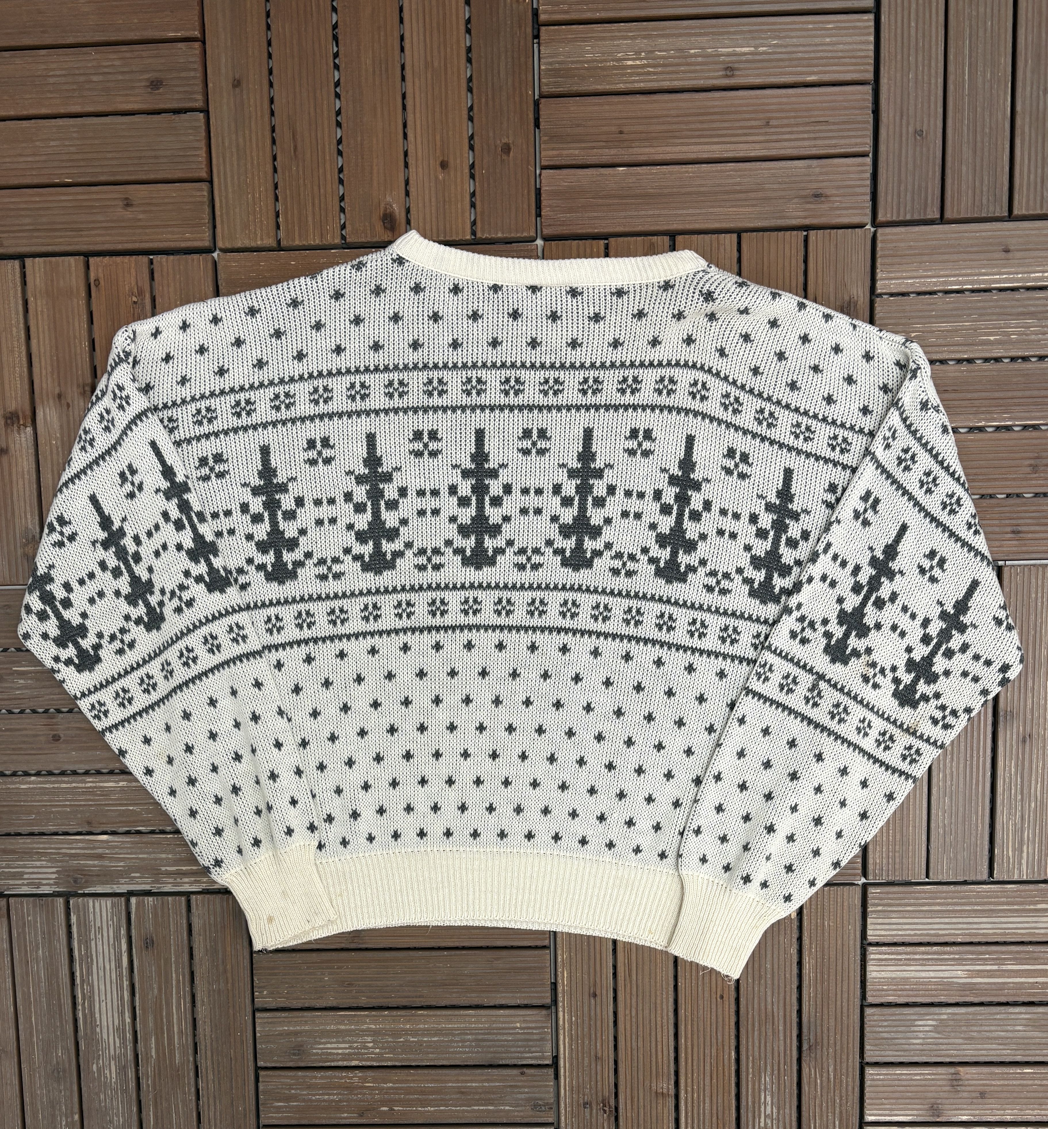 Sears × Vintage Sears Deer Knit Vintage White Sweater Crewneck Size US XL / EU 56 / 4 - 3 Thumbnail